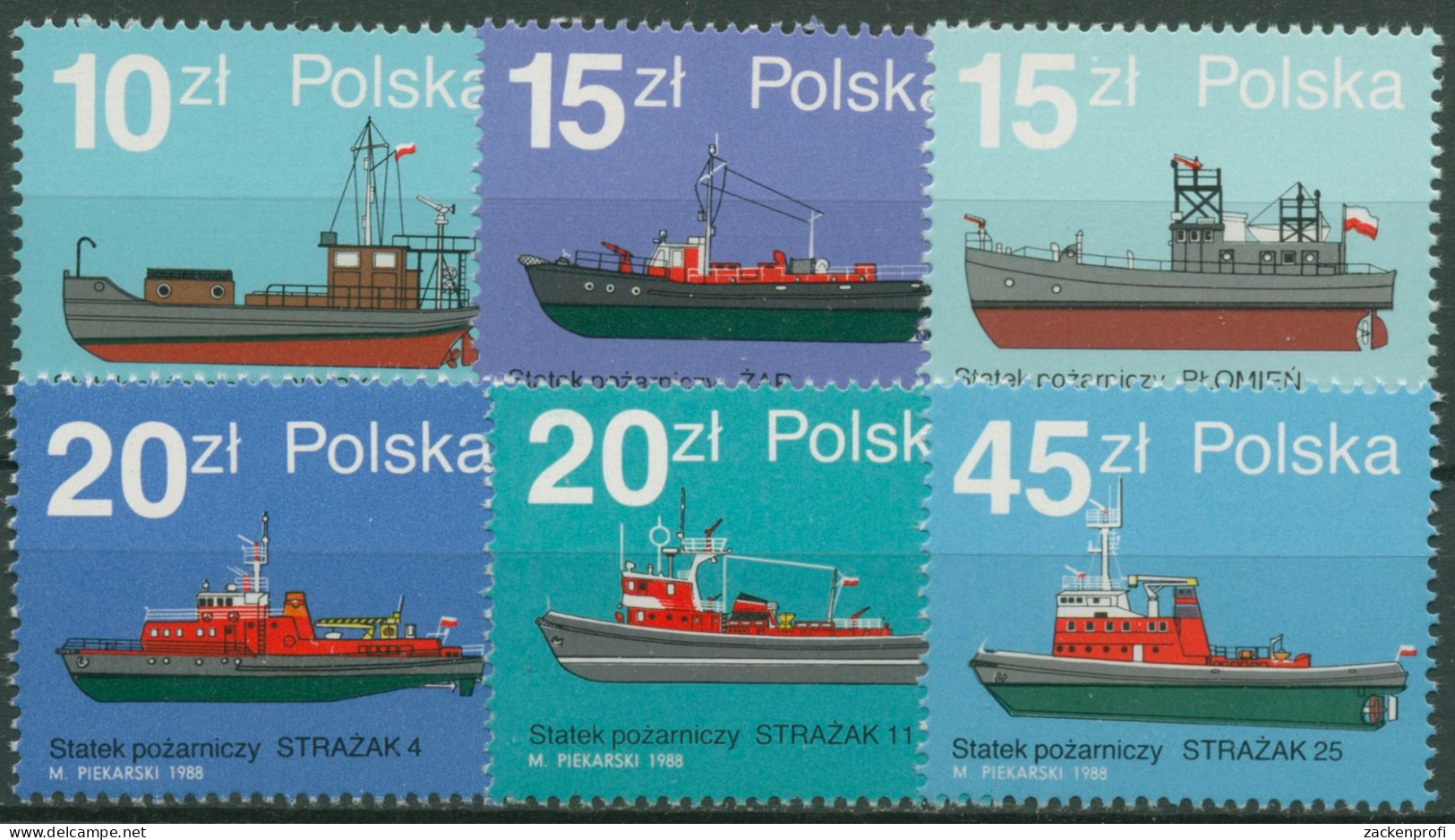 Polen 1988 Schiffe Feuerlöschboote 3184/89 Postfrisch - Nuovi