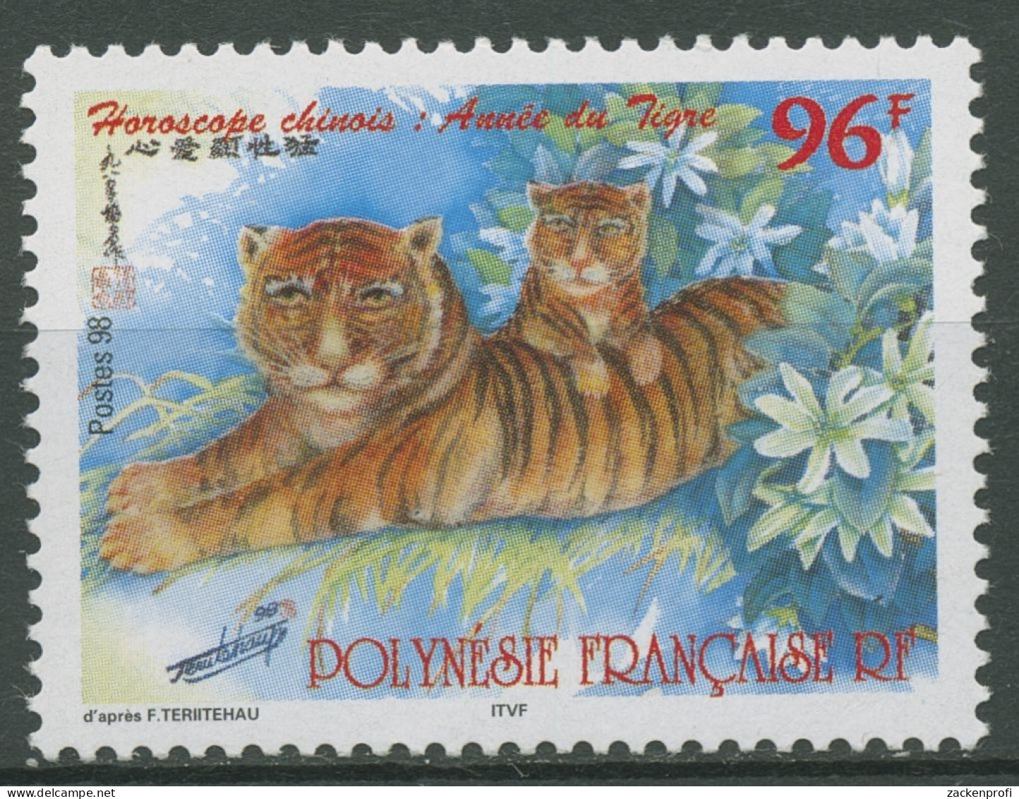 Französisch-Polynesien 1998 Chin. Neujahr Jahr Des Tigers 755 Postfrisch - Neufs