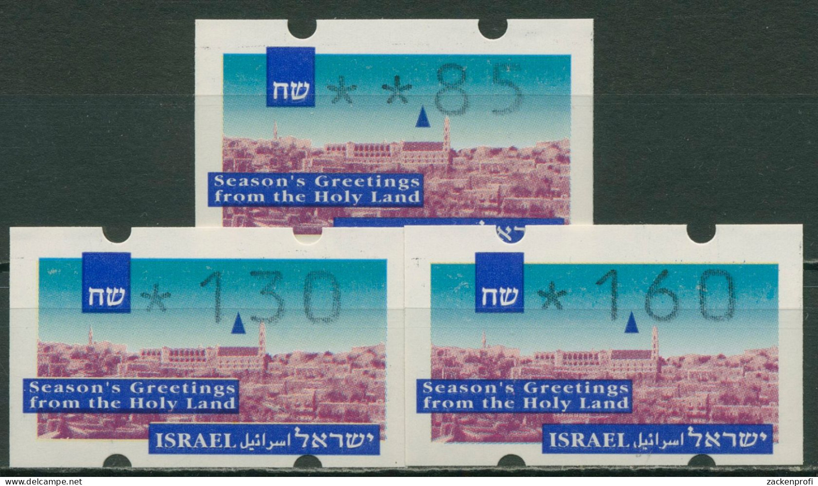 Israel ATM 1993 Weihnachten Versandstellensatz 3 Werte, ATM 6 S1 Postfrisch - Vignettes D'affranchissement (Frama)