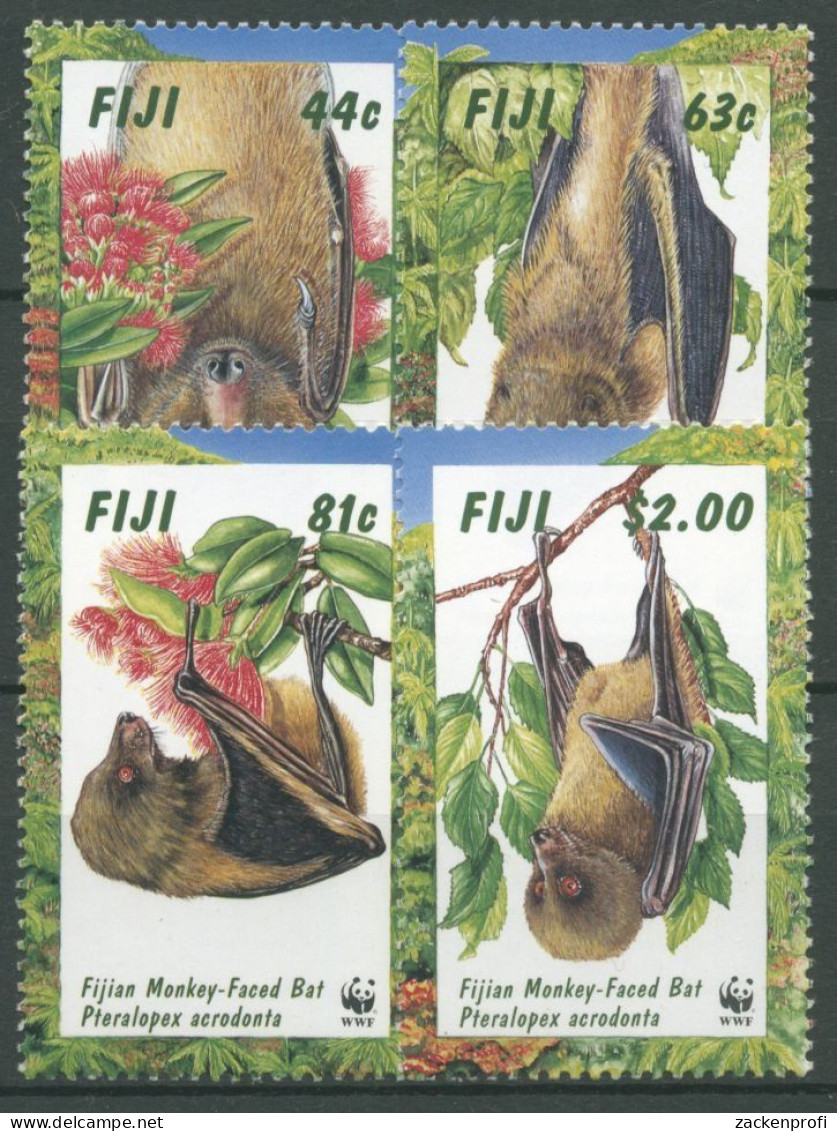 Fidschi 1997 WWF Naturschutz Affengesicht-Flughund 812/15 Postfrisch - Fidji (1970-...)