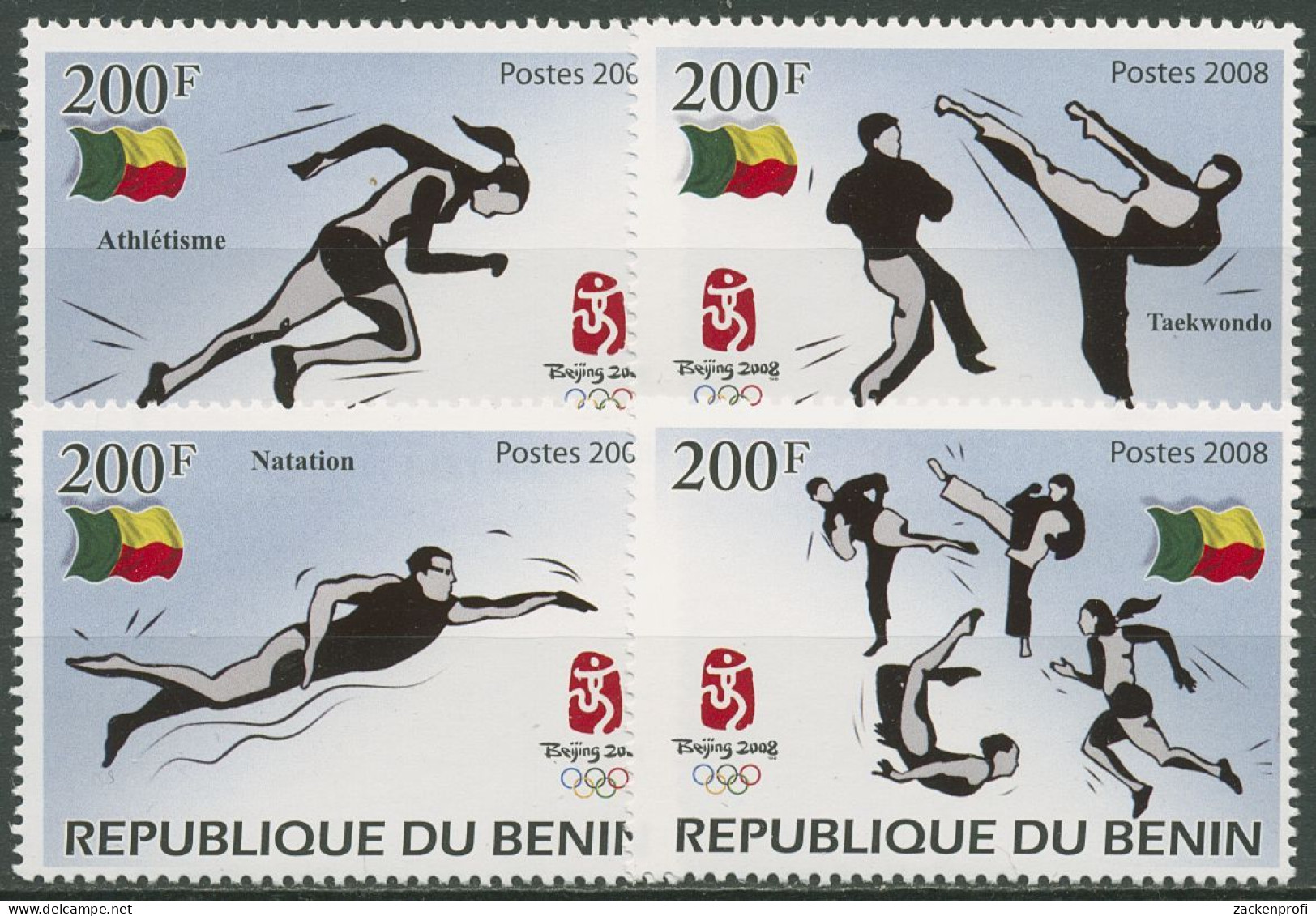 Benin 2008 Olympische Sommerspiele In Peking 1463/66 Postfrisch - Bénin – Dahomey (1960-...)