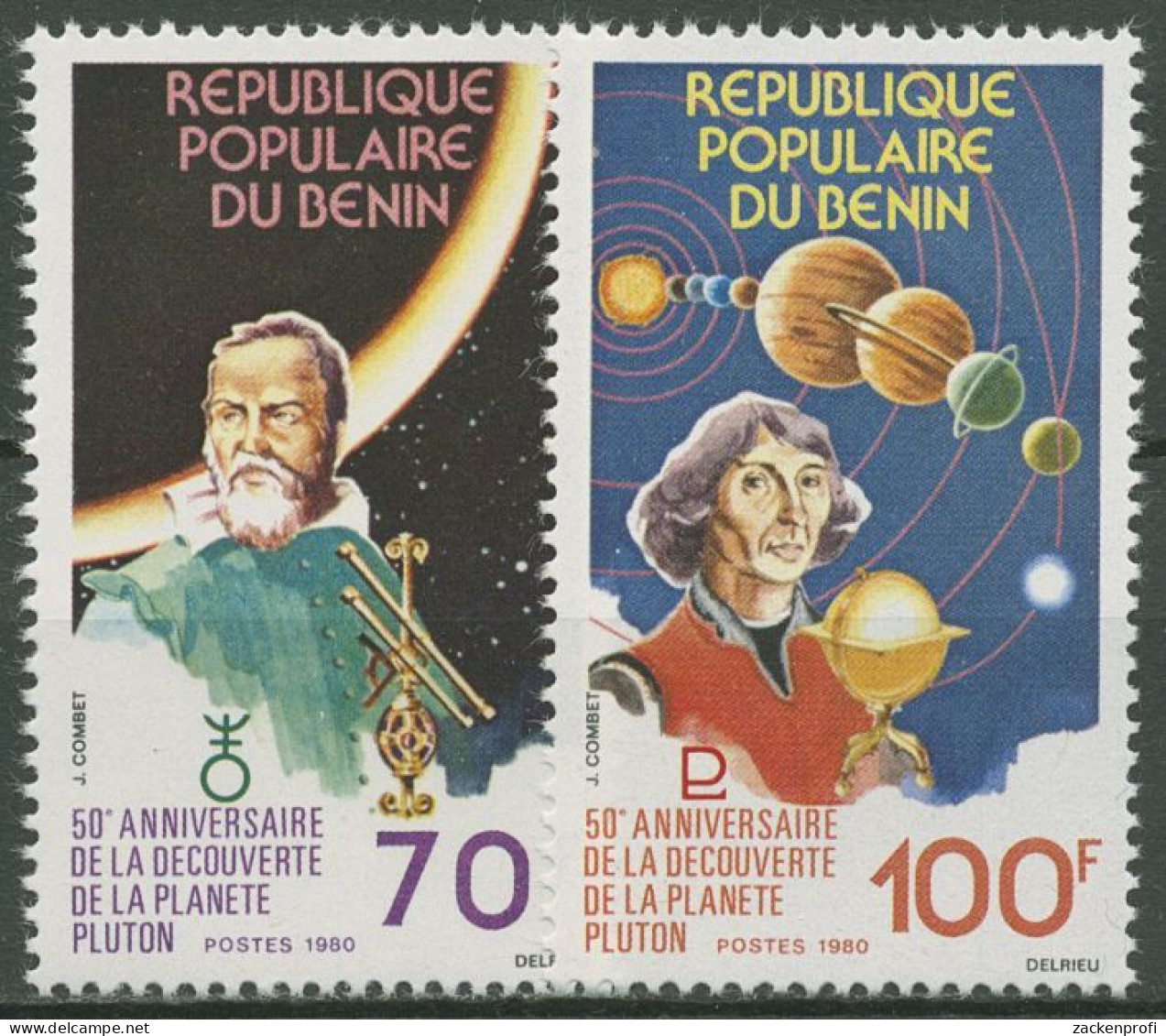 Benin 1980 Entdeckung Des Pluto Galilei Kepler Astronom 201/02 Postfrisch - Benin – Dahomey (1960-...)