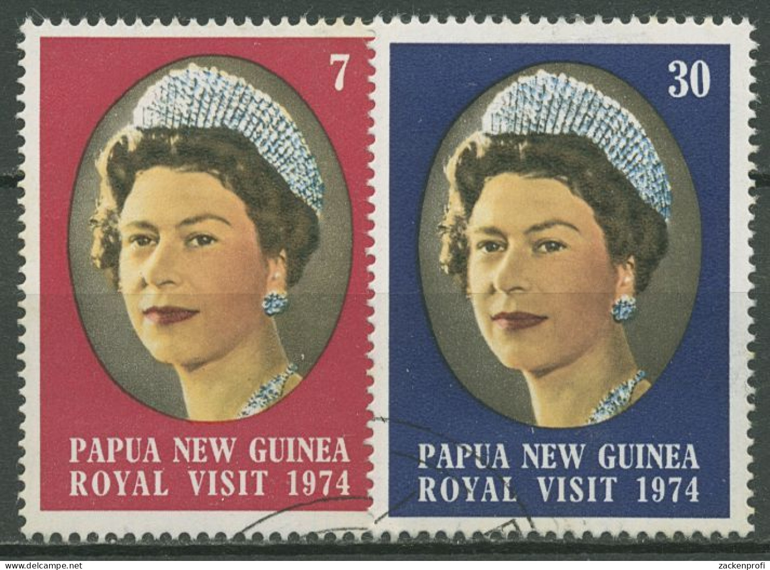 Papua Neuguinea 1974 Besuch Königin Elisabeth II. 270/71 Gestempelt - Papua New Guinea