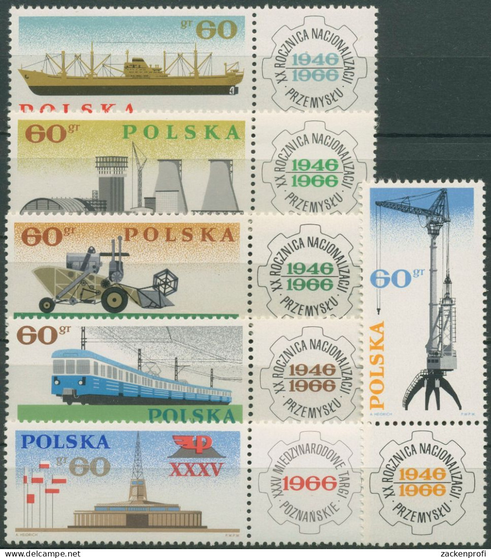 Polen 1966 Posener Messe Industrie 1674/79 Zf Postfrisch - Neufs