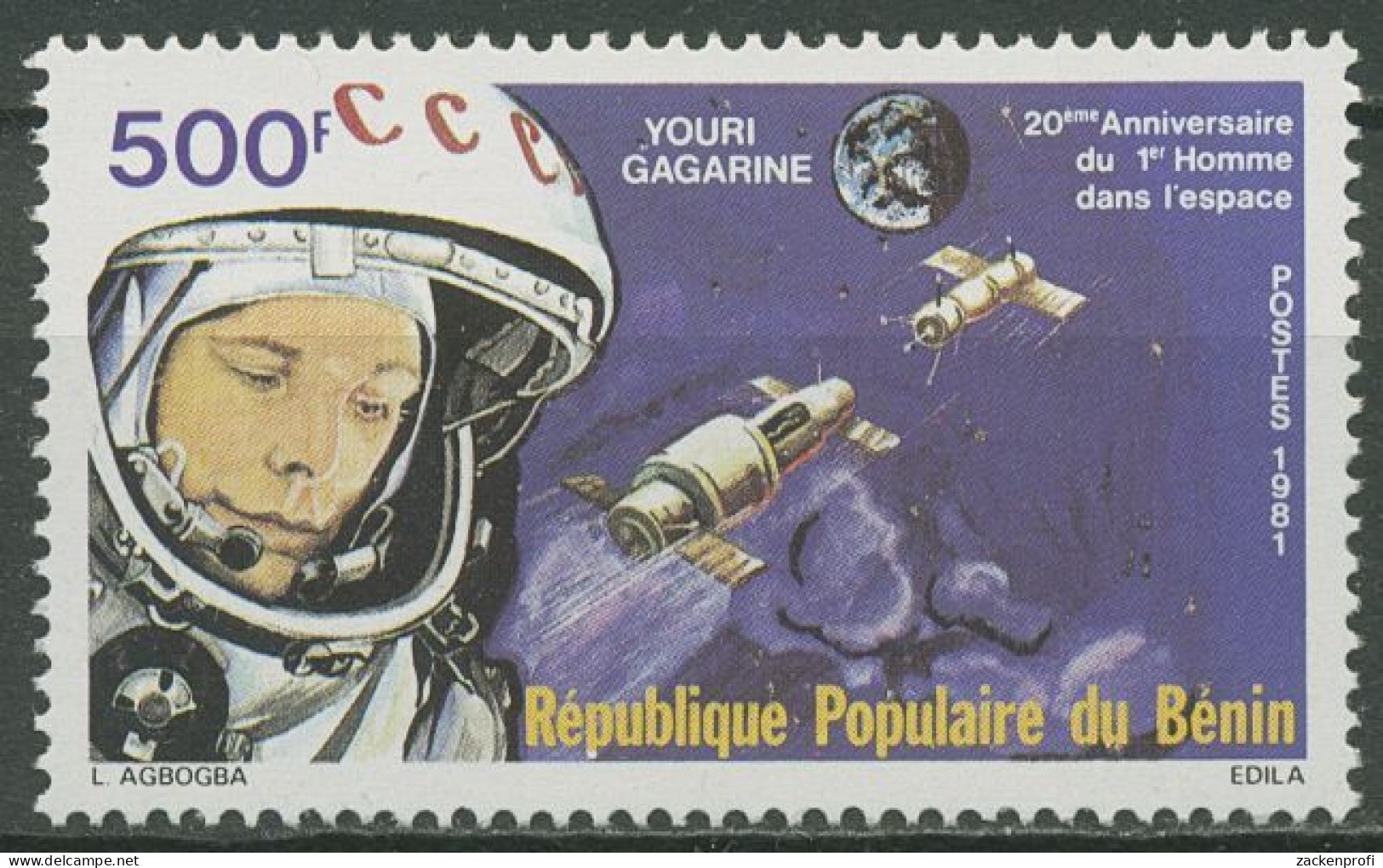 Benin 1981 20 Jahre Bemannter Raumflug Gagarin 260 Postfrisch - Benin - Dahomey (1960-...)