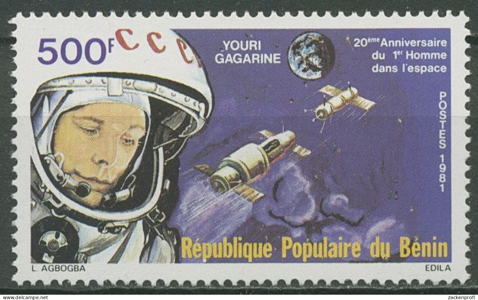 Benin 1981 20 Jahre Bemannter Raumflug Gagarin 260 Postfrisch - Bénin – Dahomey (1960-...)