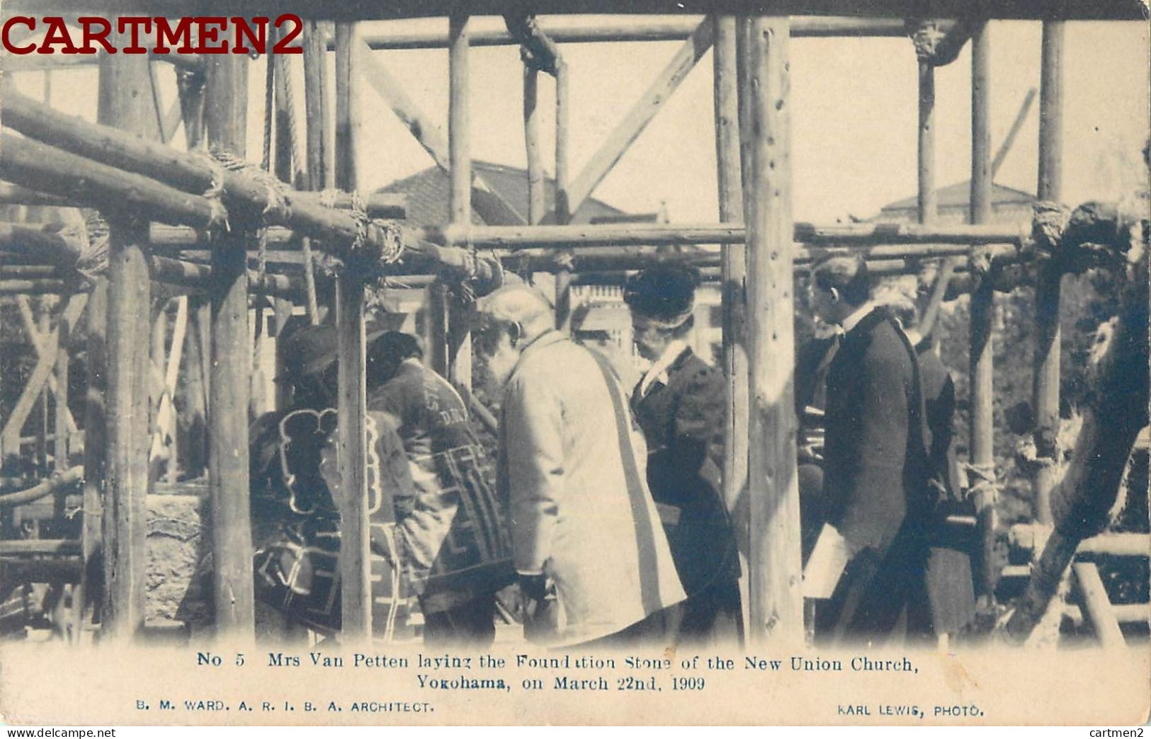 YOKOHAMA MR. VAN PETTEN LAYING THE FOUNDATION STONE OF THE NEW UNION CHURCH KARL LEWIS WW2 WAR GUERRE KRIEG JAPON JAPAN - Yokohama