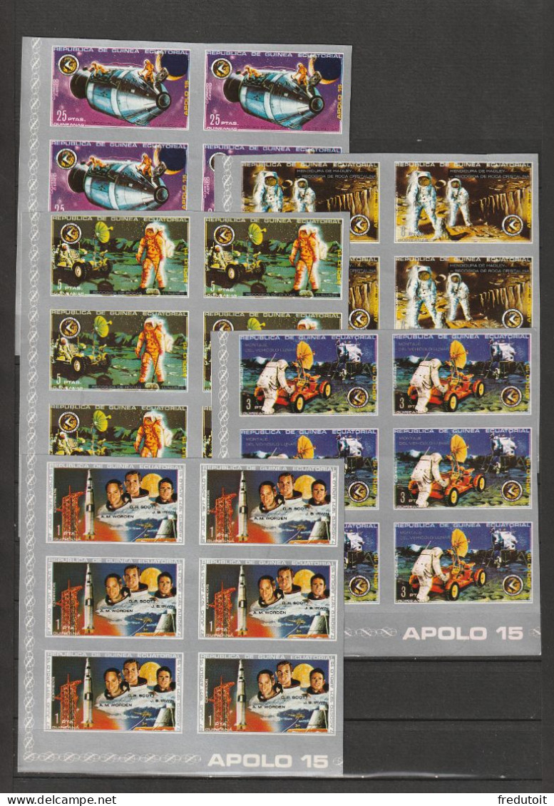 Guinée Equatoriale - LOT ESSAI DE COULEURS - N°y15+PA N°1 ** (1972) Apollo 15 - Non Complet - - Afrika