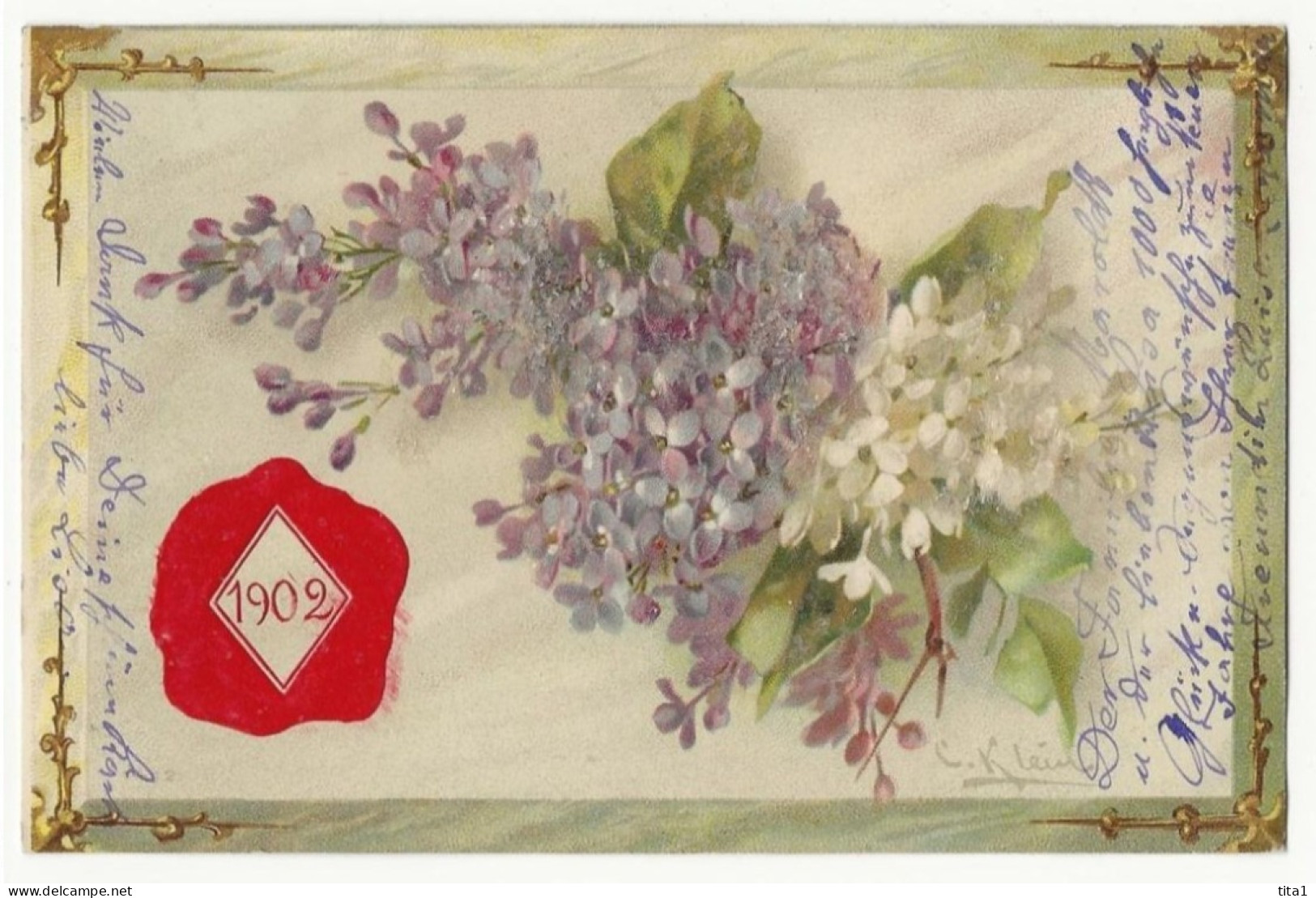 1413 - Fleurs - 1902 - Carte Brillante C. Klein - Klein, Catharina