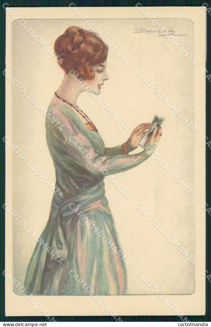 Artist Signed Sergio Bompard Glamour Lady Serie 985-4 AK Cartolina XP6854 - Andere & Zonder Classificatie