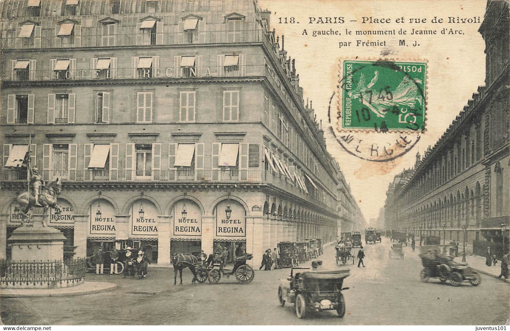 CPA Paris-Place Et Rue De Rivoli-118-Timbre       L2848 - Places, Squares