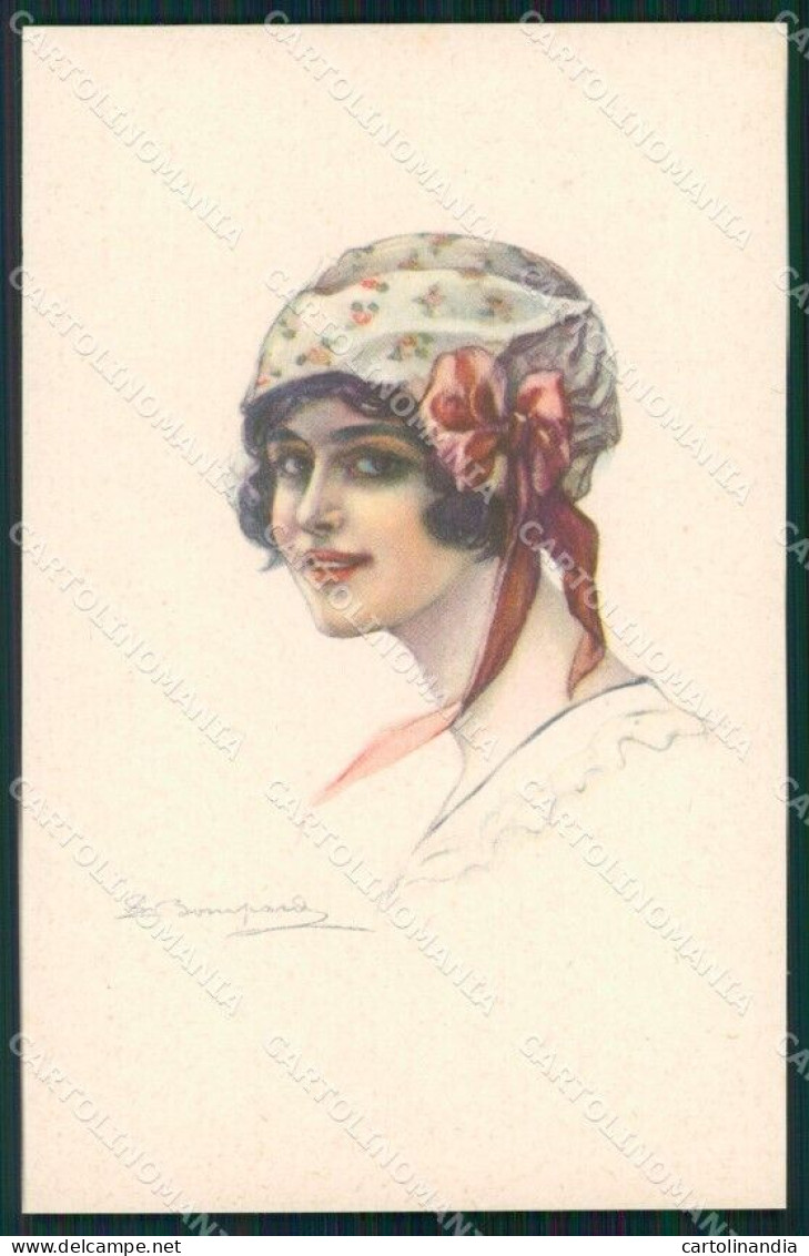 Artist Signed Sergio Bompard Glamour Lady Serie 914-3 AK Cartolina XP6878 - Andere & Zonder Classificatie