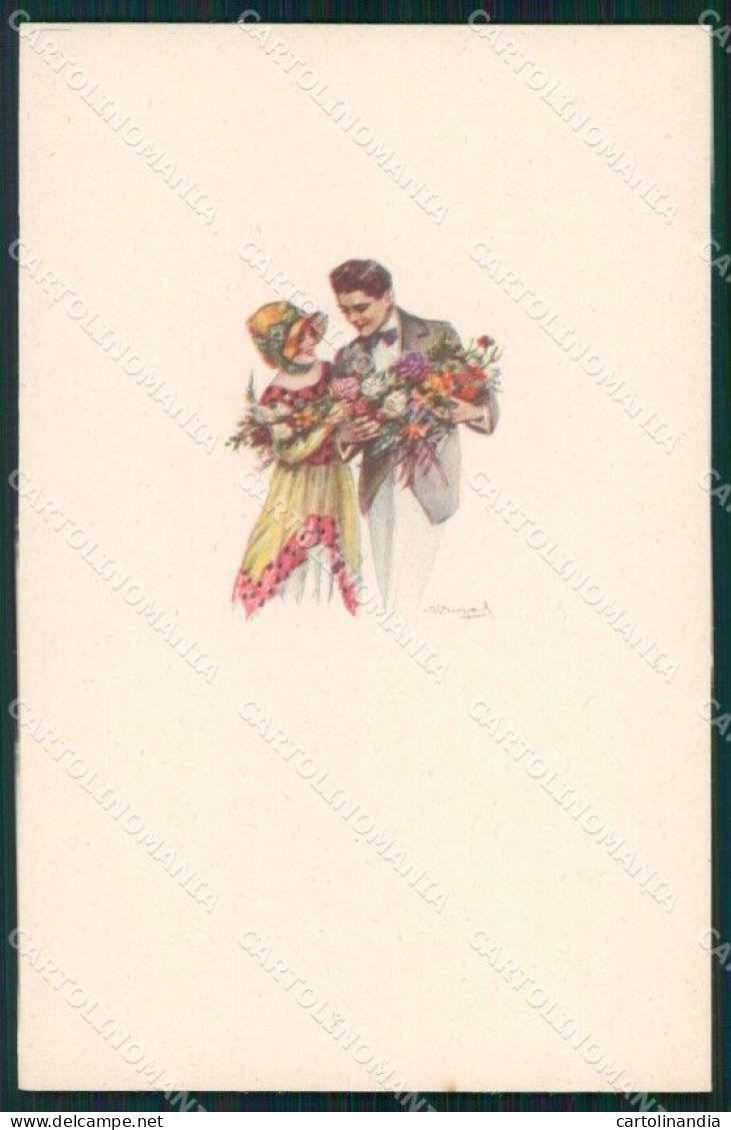 Artist Signed Sergio Bompard Romantic Couple Serie 988M-3 AK Cartolina XP6938 - Andere & Zonder Classificatie