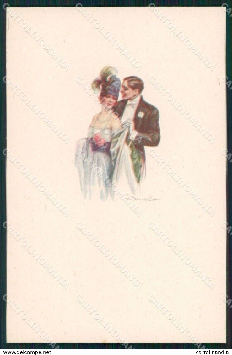 Artist Signed Sergio Bompard Romantic Couple Serie 988M-4 AK Cartolina XP6937 - Andere & Zonder Classificatie