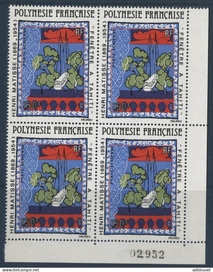 POLYNESIE Poste Aérienne PA N° 153 Bloc De Quatre Neuf ** (MNH) Cote 46 € Matisse TB - Nuovi