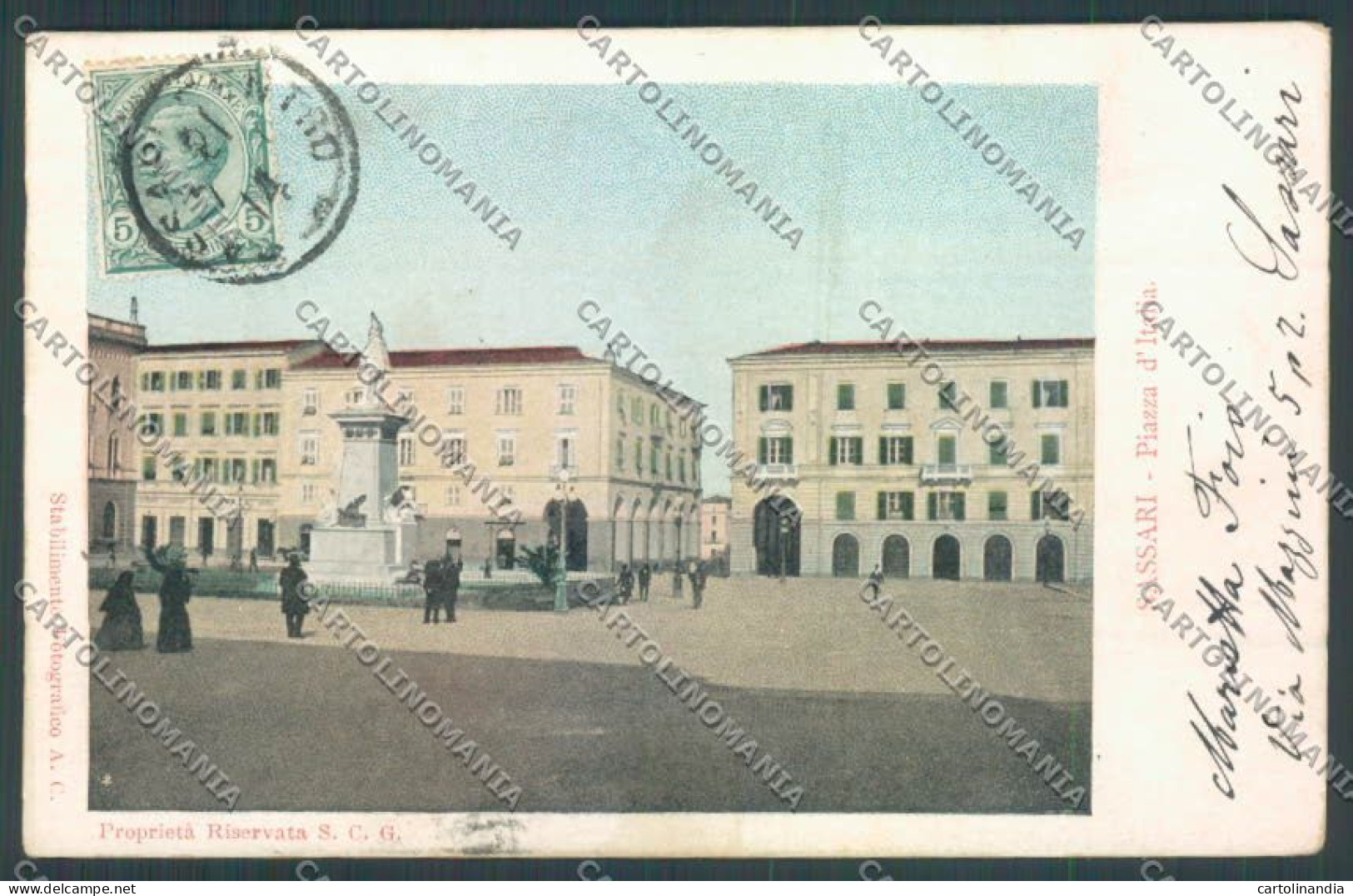 Sassari Città Piazza Italia Cartolina ZG0243 - Sassari