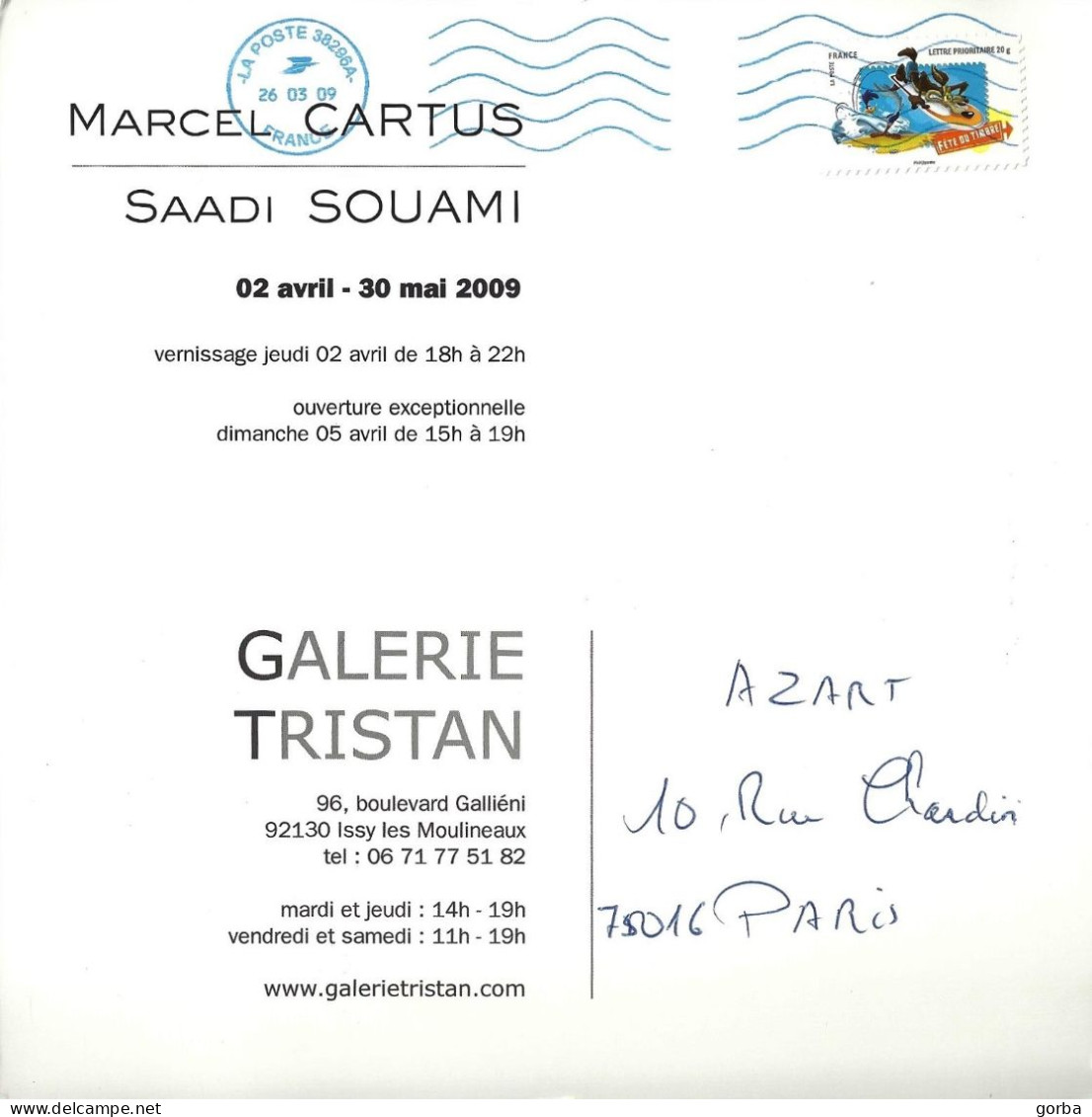 *CPM - 20 X 20 - Expo De Marcel CARTUS Et Saadi SOUAMI - Galerie Tristan ISSY LES MOULINEAUX (92) - Expositions