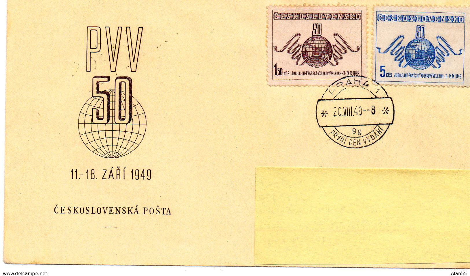 TCHECOSLOVAQUIE.1949.FDC. »FOIRE DE PRAGUE ».Y&T 509-510 - Fabriken Und Industrien
