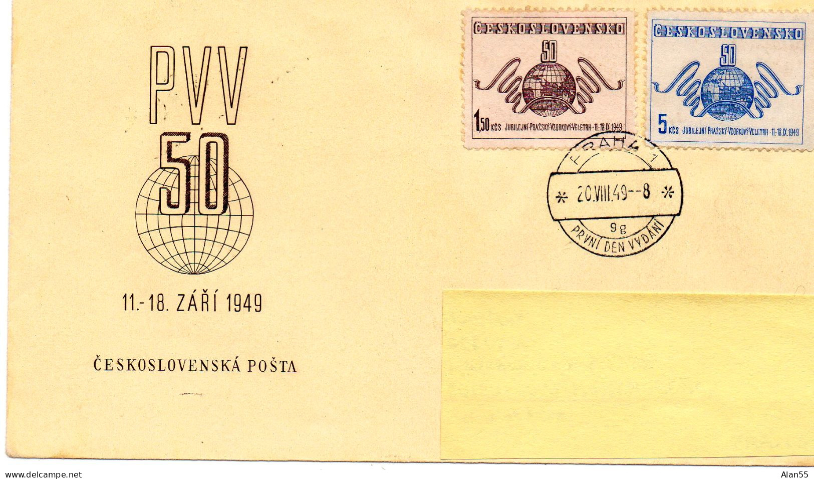 TCHECOSLOVAQUIE.1949.FDC. »FOIRE DE PRAGUE ».Y&T 509-510 - Factories & Industries