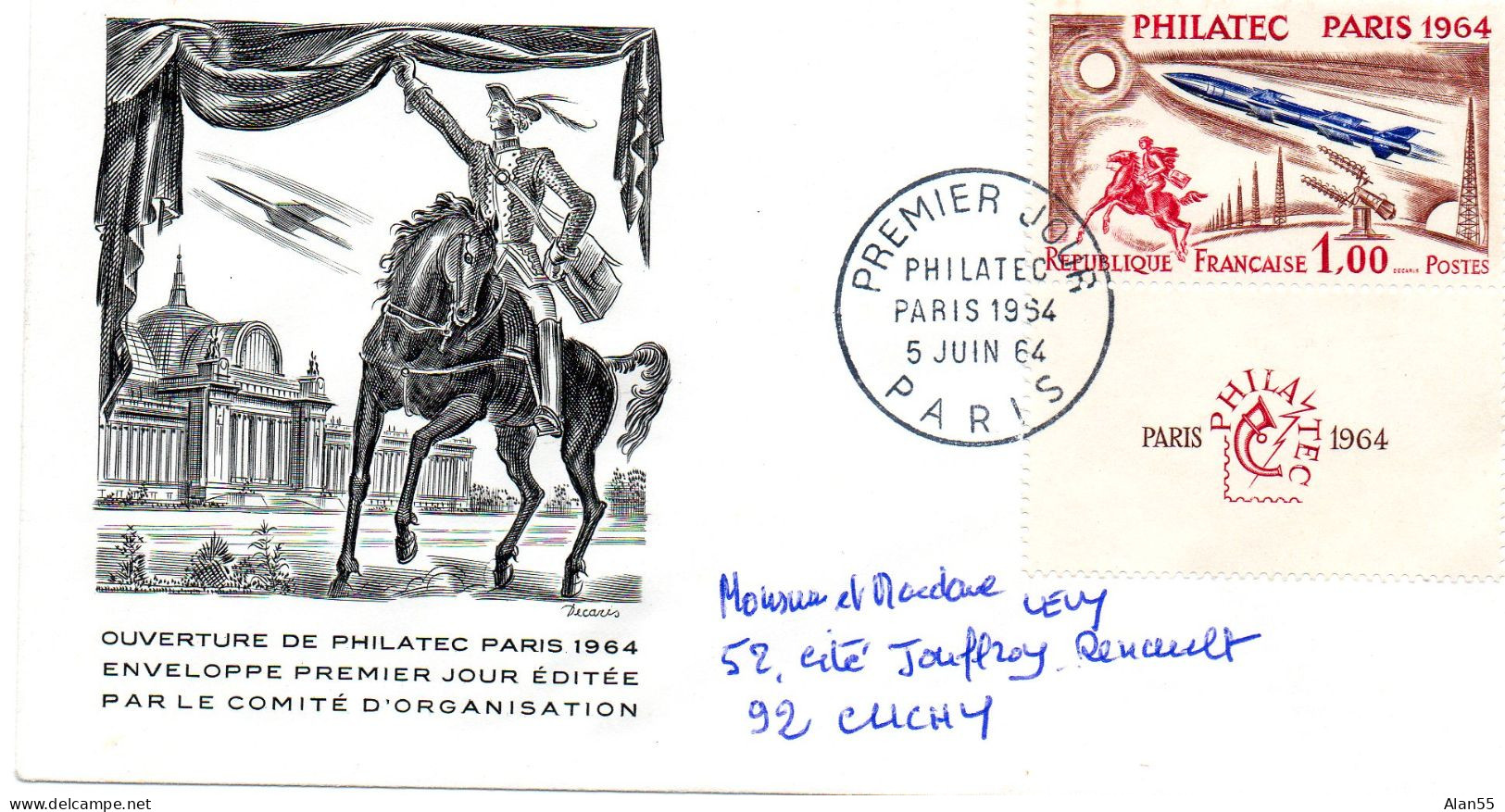 FRANCE.1964. "PHILATEC-PARIS".SCIENCE ET TECHNIQUES. FDC AYANT CIRCULE. - Telecom