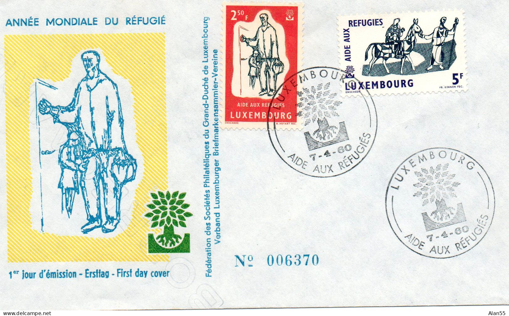 LUXEMBOURG.1960."AIDE AUX REFUGIES". FDC - Vluchtelingen