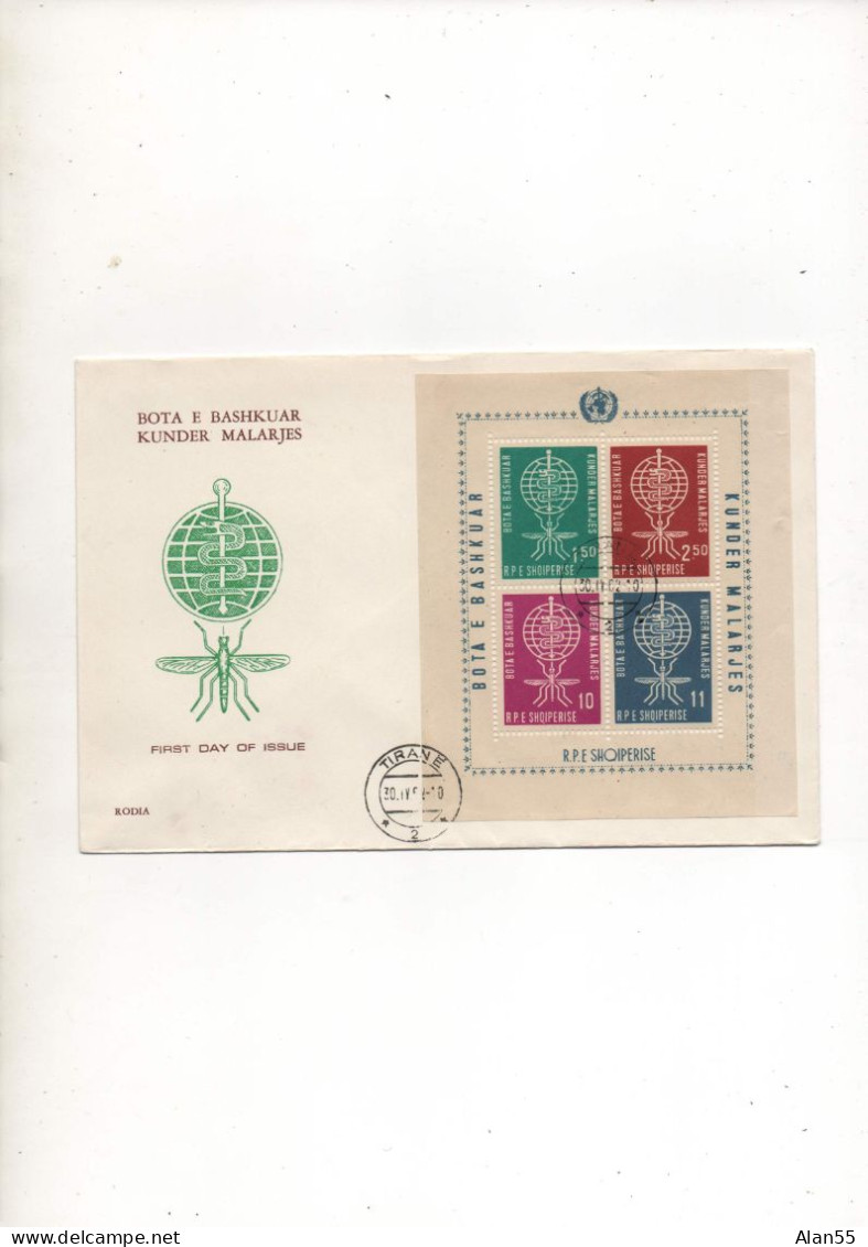 ALBANIE.1962. RARE. "ERADICATION DU PALUDISME".(MALARIA)  FDC  B.F. DENTELE OBLITERE - Afganistán