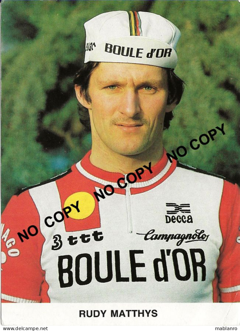 CARTE CYCLISME RUDY MATTHYS TEAM BOULE D'OR 1983 - Cyclisme