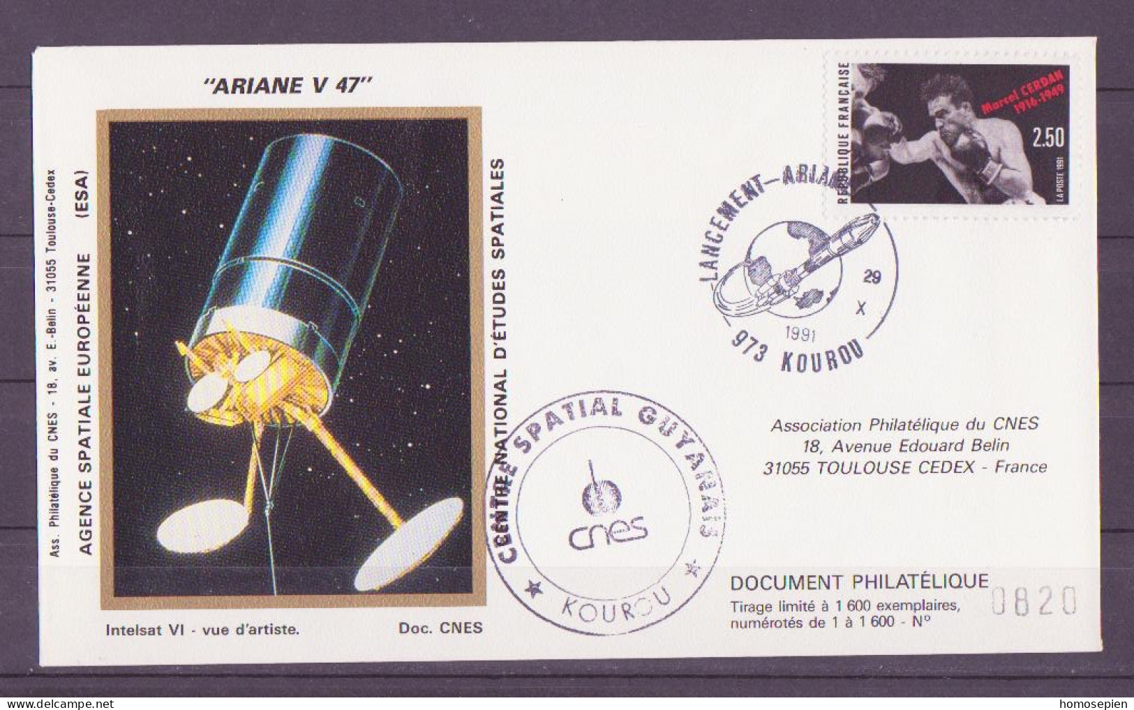 Espace 1991 10 30 - CNES - Ariane V47 - Pochette Complète - Europe