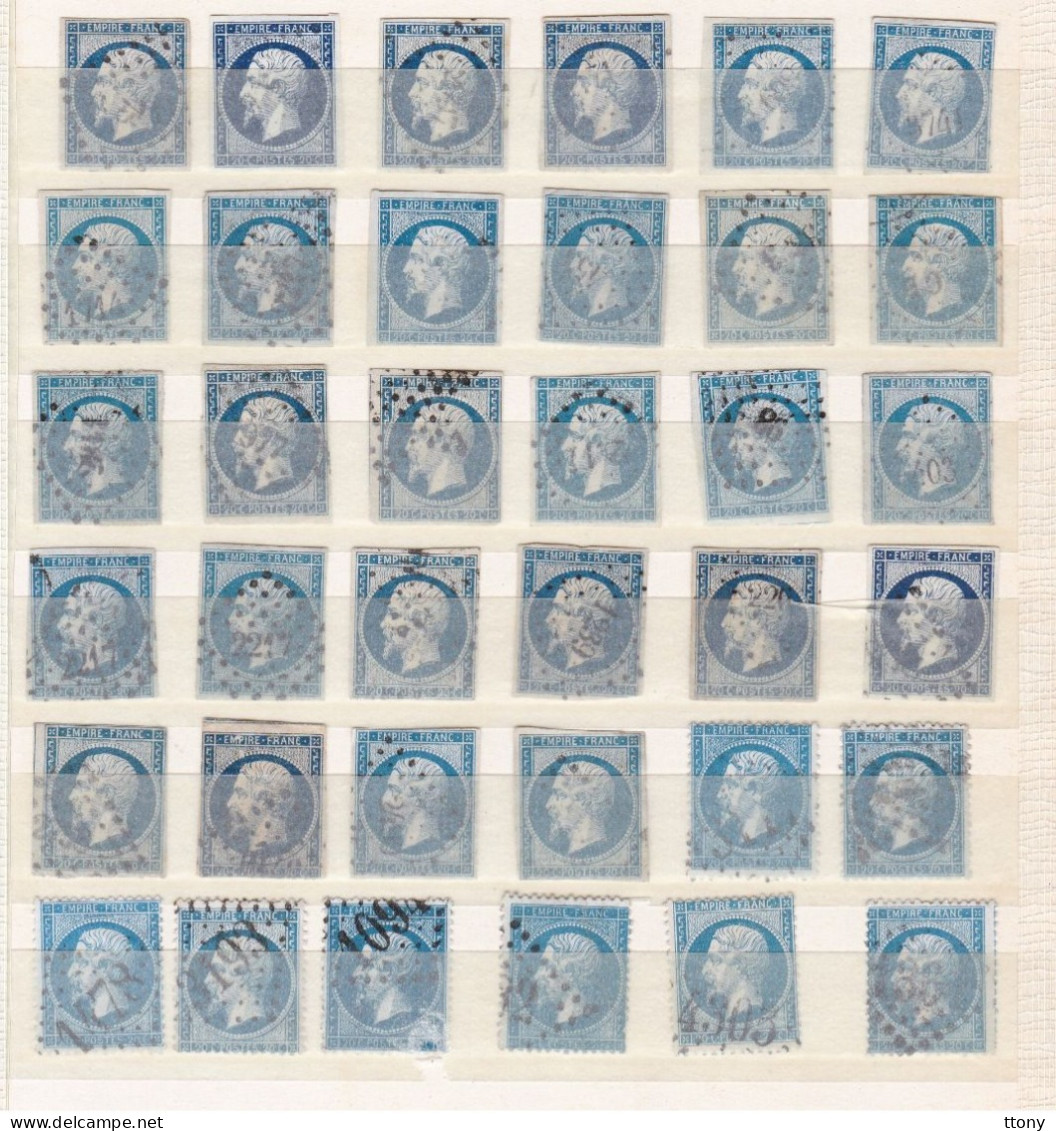 36   Timbres   Oblitérés  Napoléon III   Dentelés Et Non Dentelés - 1862 Napoleon III