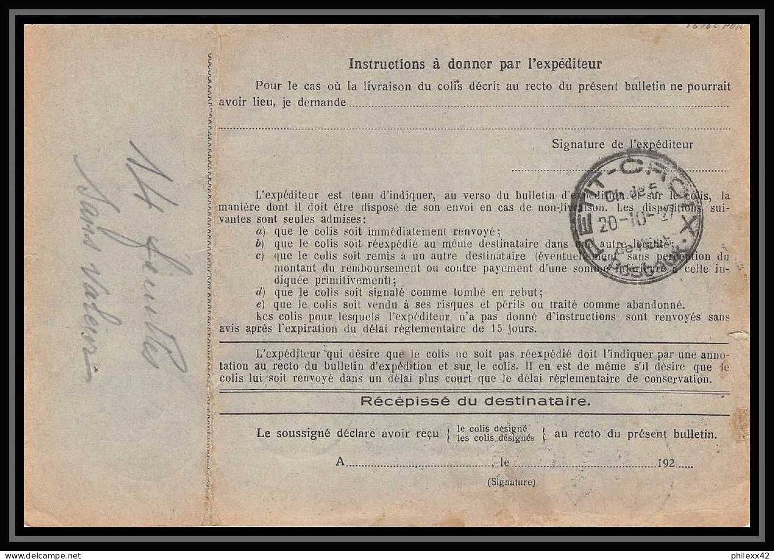 25235/ Bulletin D'expédition France Colis Postaux Fiscal Bas-Rhin Strasbourg Pour Annecy 1927 Haute Savoie Merson N°145 - Lettres & Documents