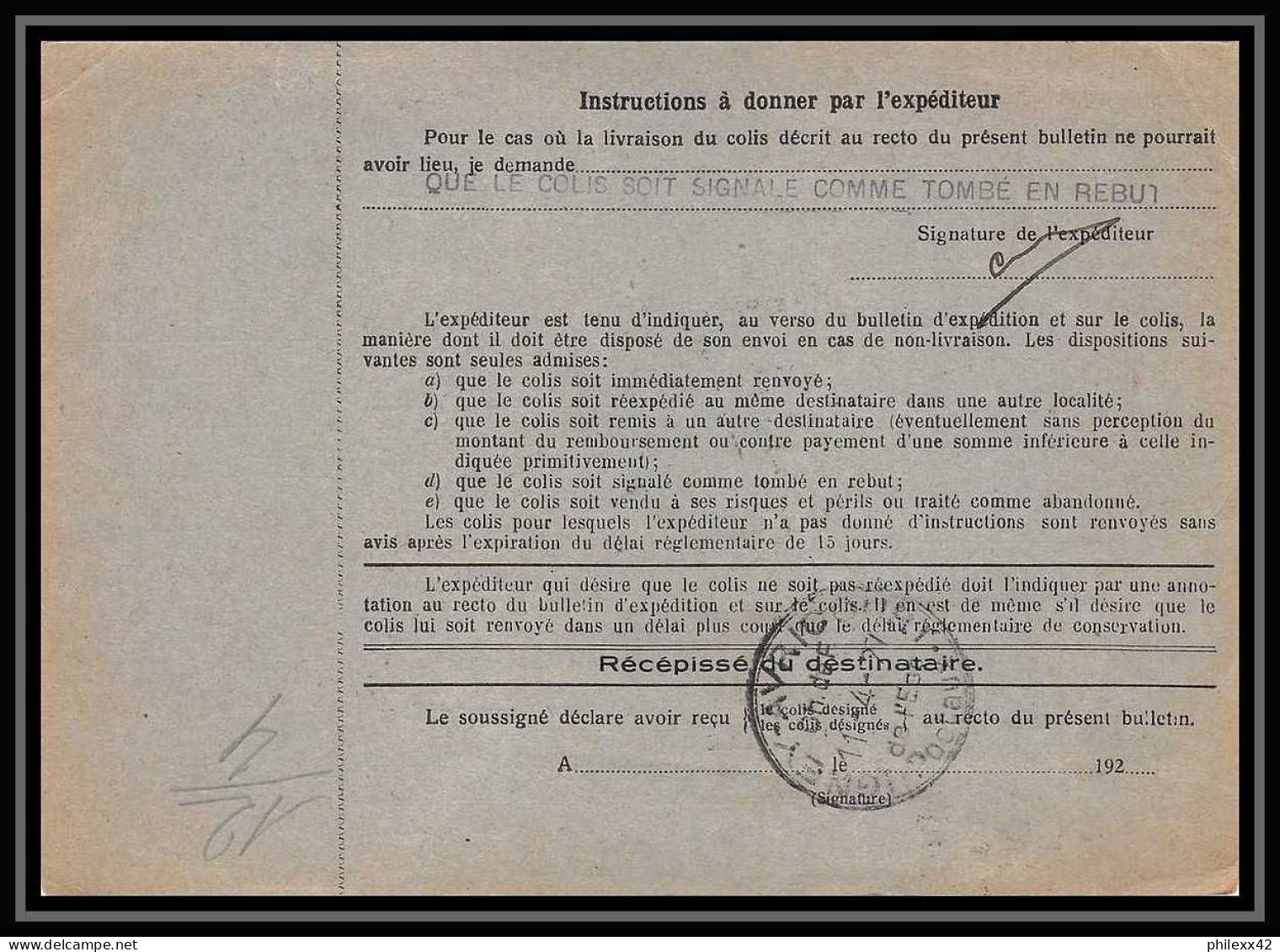 25208/ Bulletin D'expédition France Colis Postaux Fiscal Bas Rhin Schirmeck 1927 Merson 123+145 + Semeuse - Briefe U. Dokumente