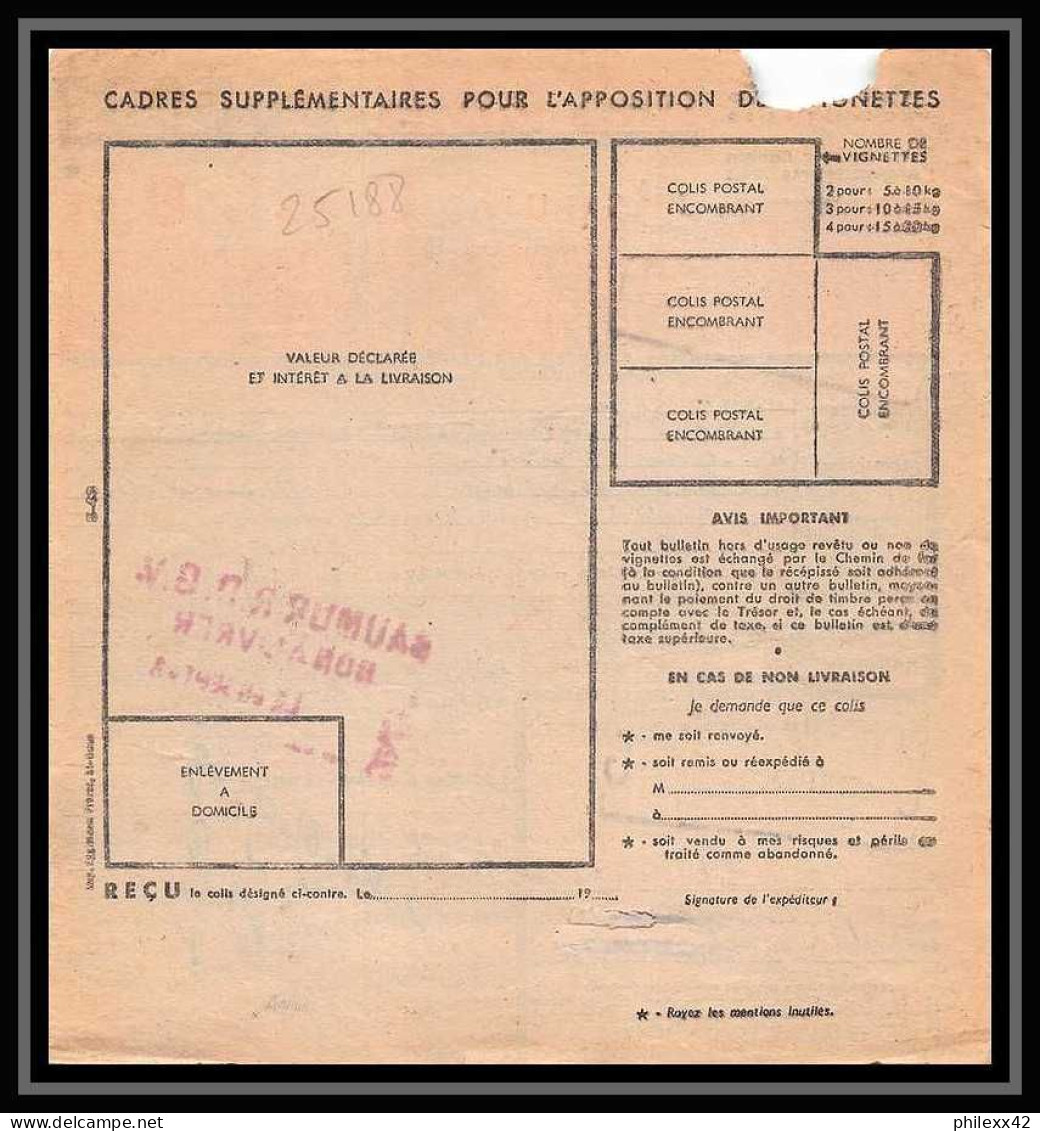 25188 Bulletin D'expédition France Colis Postaux Fiscal N° 204 Paris Pour SAUMUR 1/9/1943 - Briefe U. Dokumente
