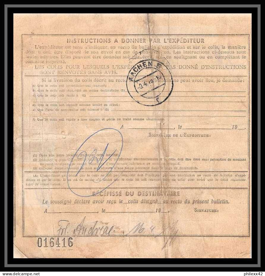25171 Bulletin D'expédition France Colis Postaux Fiscal ST QUENTIN 7/4/1943 POUR GÖPPINGEN Allemagne (germany) - Lettres & Documents