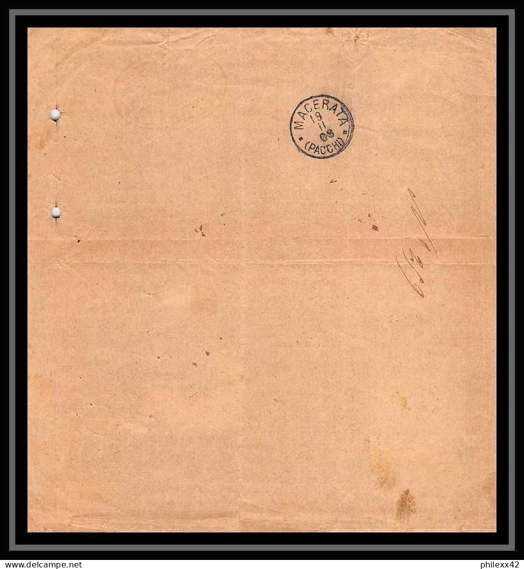25137 Bulletin D'expédition France Colis Postaux Chemin De Fer 1908 Paris Louvre Pour Macerata Pacchi Italie (italy - Covers & Documents