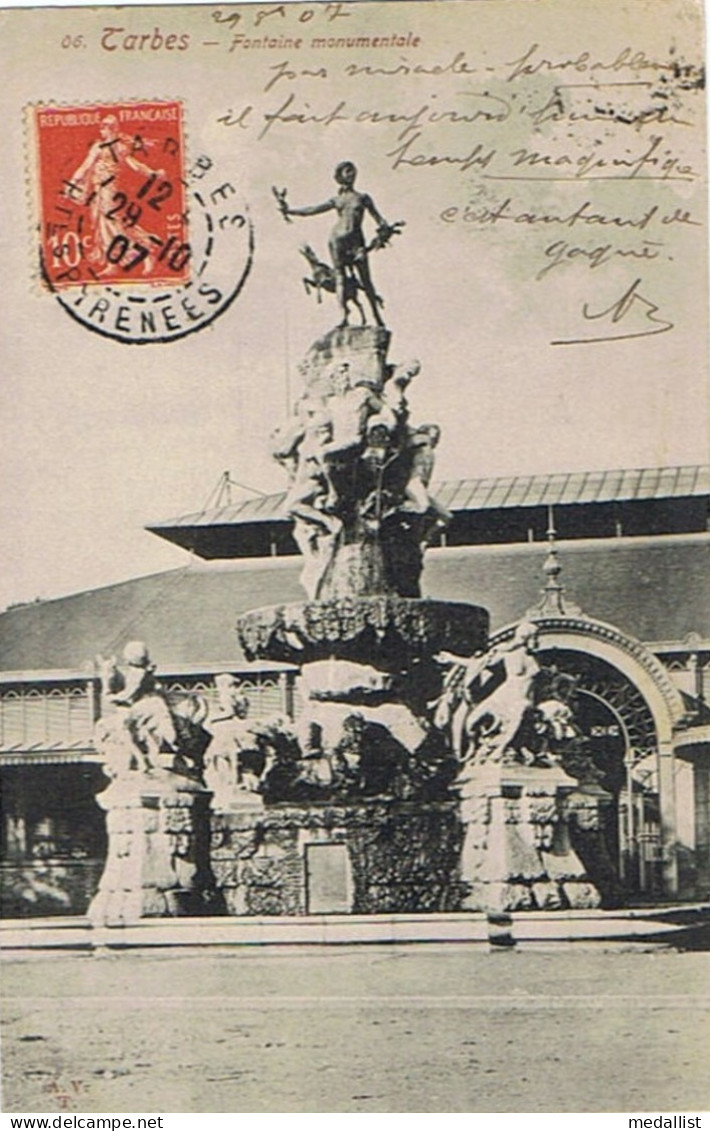 CPA..65..TARBES.. FONTAINE MONUMENTALE - Tarbes