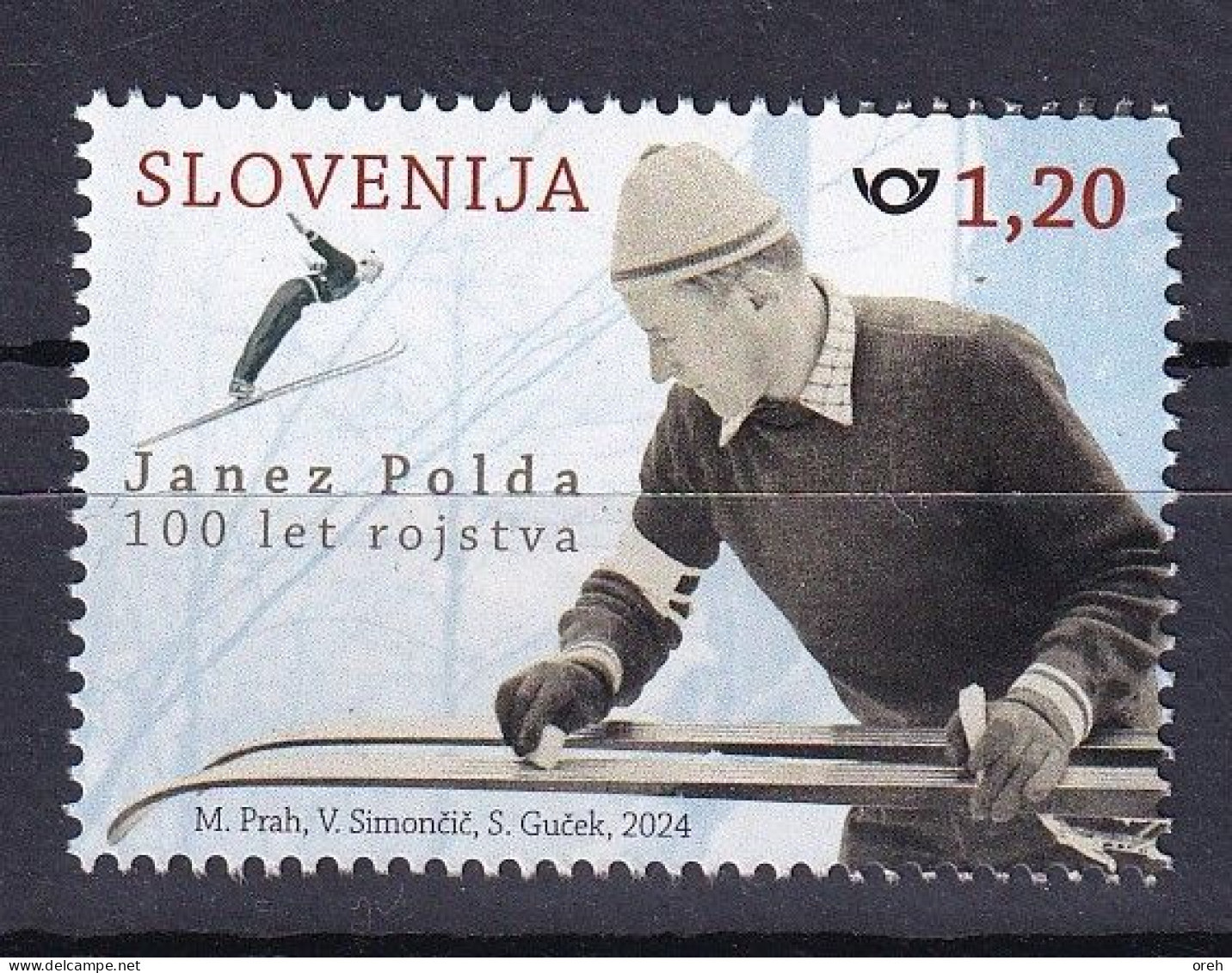 SLOVENIA  2024,JANEZ POLDA,CENTERARY OF HIS BIRTH,SKI JUMER ,SPORT,MNH - Slovenië