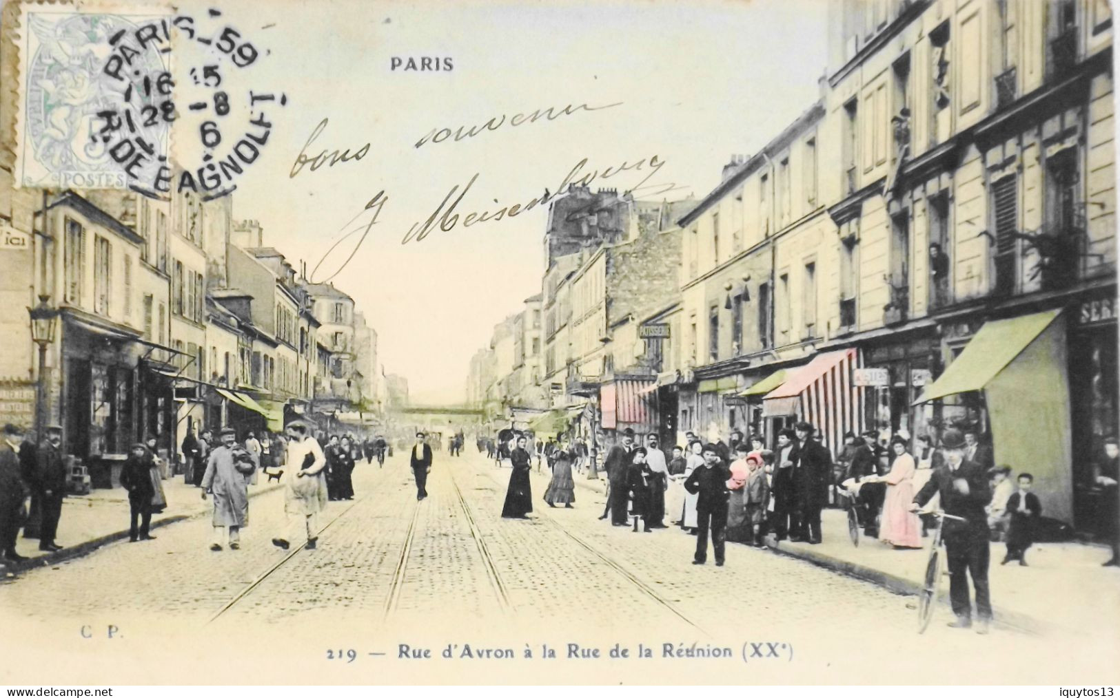 CPA. [75] > PARIS > N° 219 - Rue D'Avron à La Rue De La Réunion - (XXe Arrt.) - 1906 - TBE - District 20