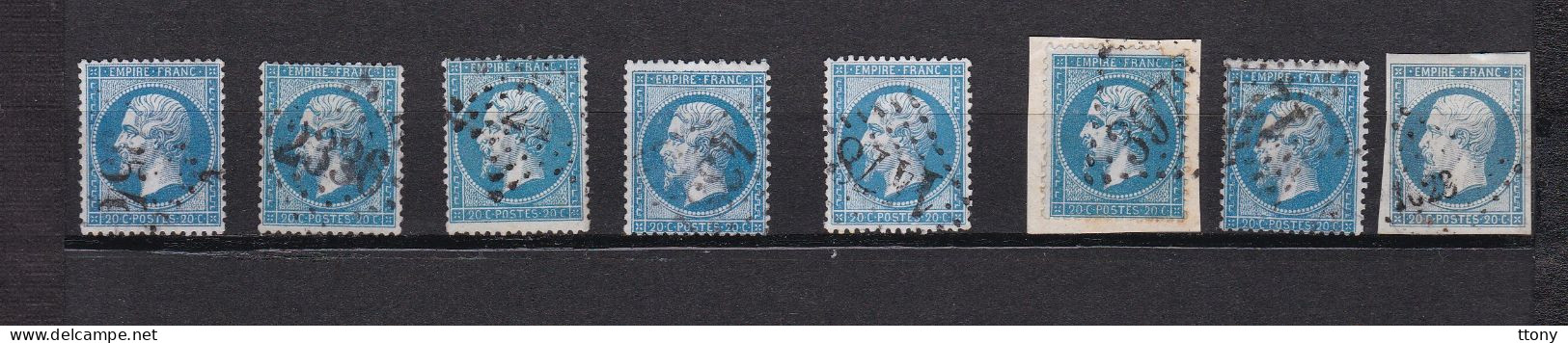 40     Timbres   Oblitérés  Napoléon III    20 C    40 C Et  Un    10c   Dentelés Et Non Dentelés - 1862 Napoleon III