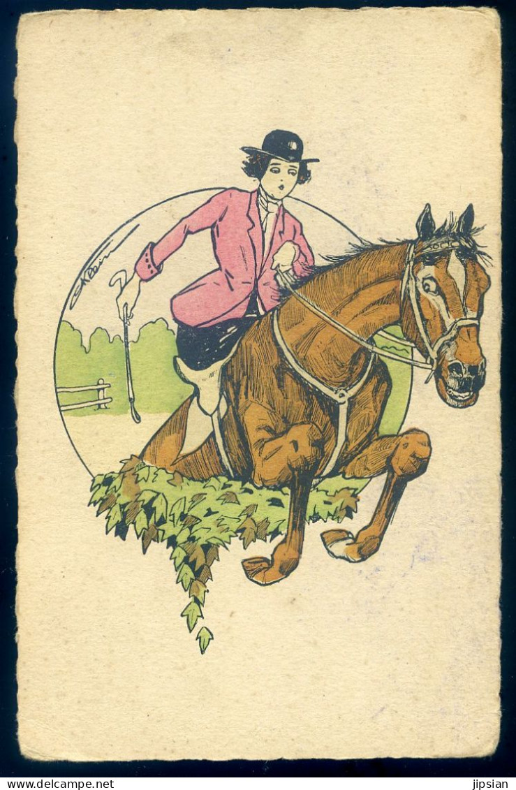 Cpa Jeux Olympiques 1924 Paris VIII ème Olympiade équitation Hippisme Cavalière Illustrateur Klein   STEP138bis - Jeux Olympiques