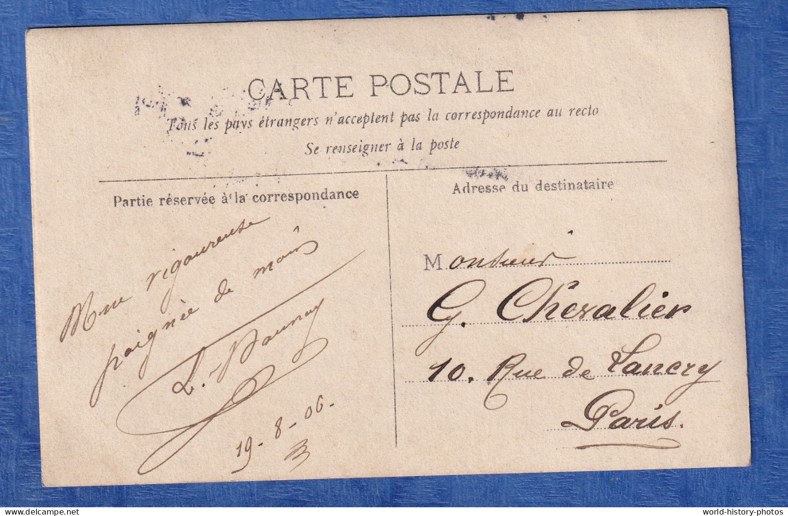 CPA Photo - Beau Portrait & Signature D' Un Homme à Identifier - L. DAUNAY ? - 1906 - Chapeau Moustache Costume Lunettes - A Identifier