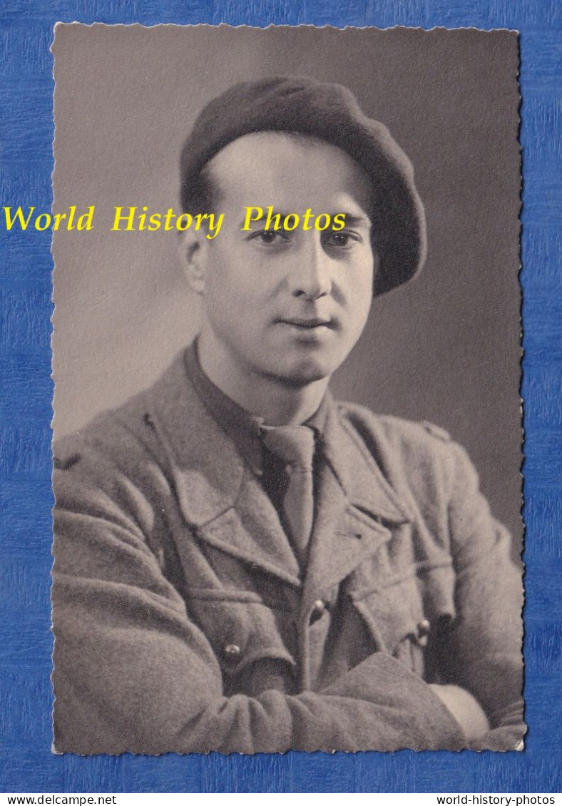 Carte Photo - Beau Portrait Du Soldat Bernard HEUTTE , De Pont Audemer ? - Octobre 1944 - WW2 Libération Uniforme - Weltkrieg 1939-45