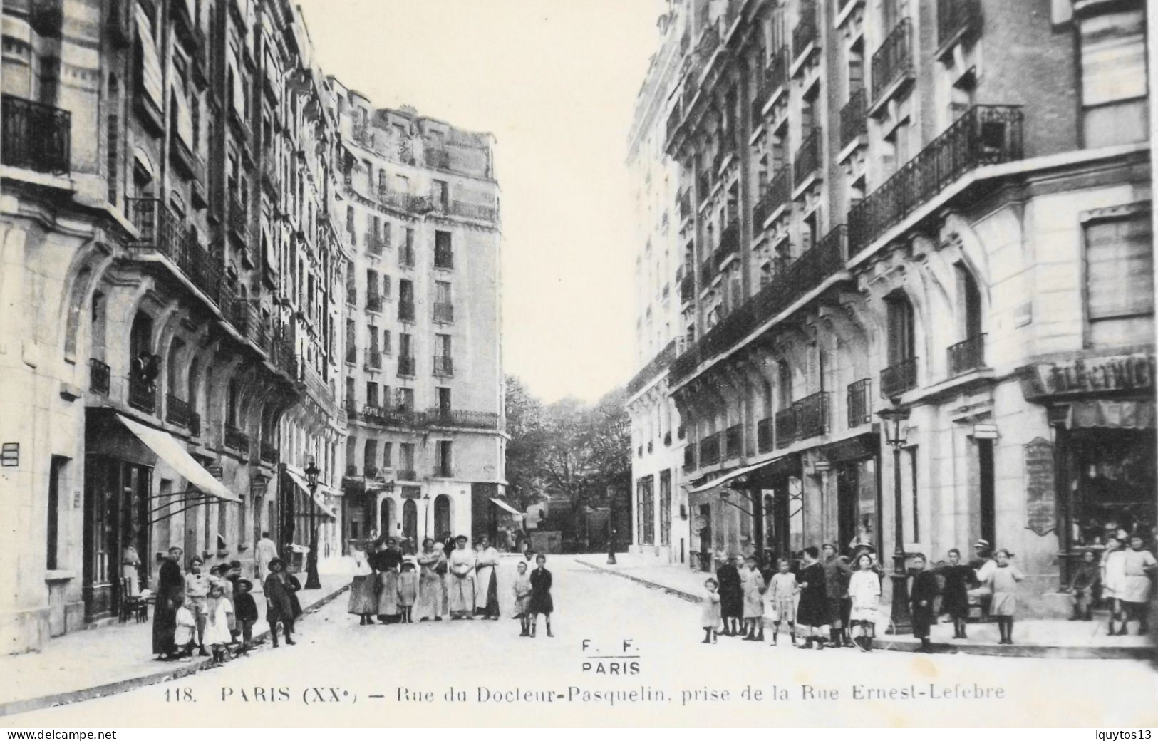 CPA. [75] > PARIS > N°118 - Rue Du Doct-Pasquelin Prise De La Rue Ernest-Lefèbvre - (XXe Arrt.) - 1915 - Edit. F. Fleury - Arrondissement: 20
