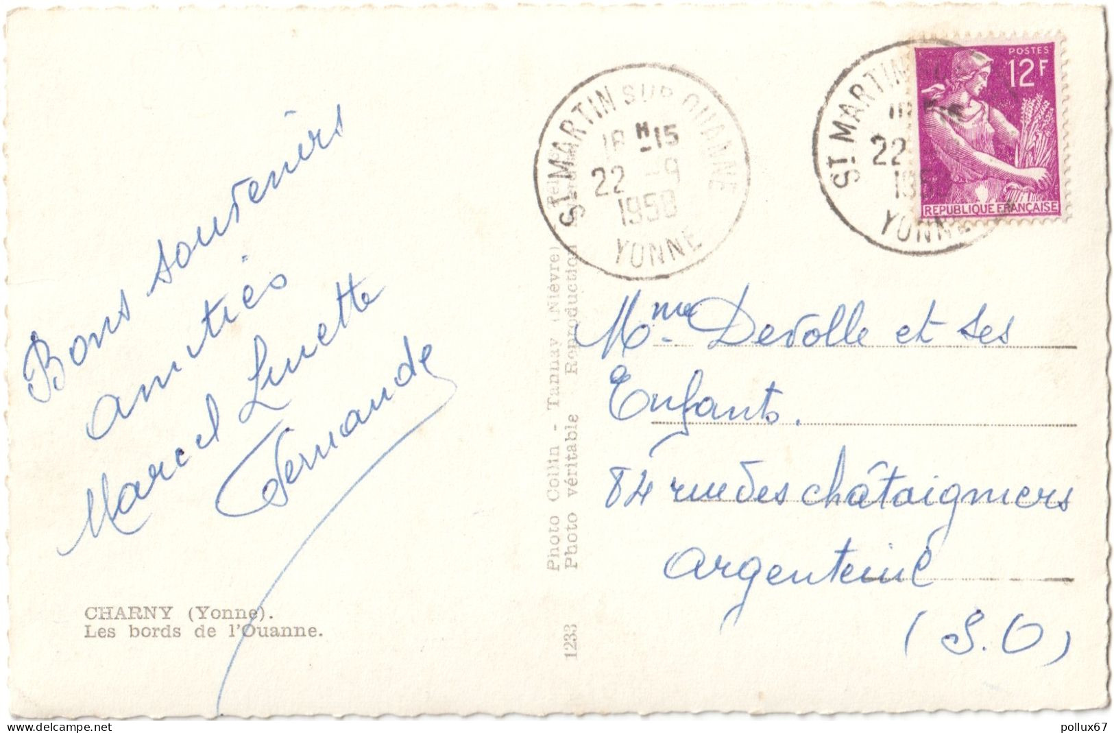 CPSM DE CHARNY (YONNE)  LES BORDS DE L'OUANNE - Charny
