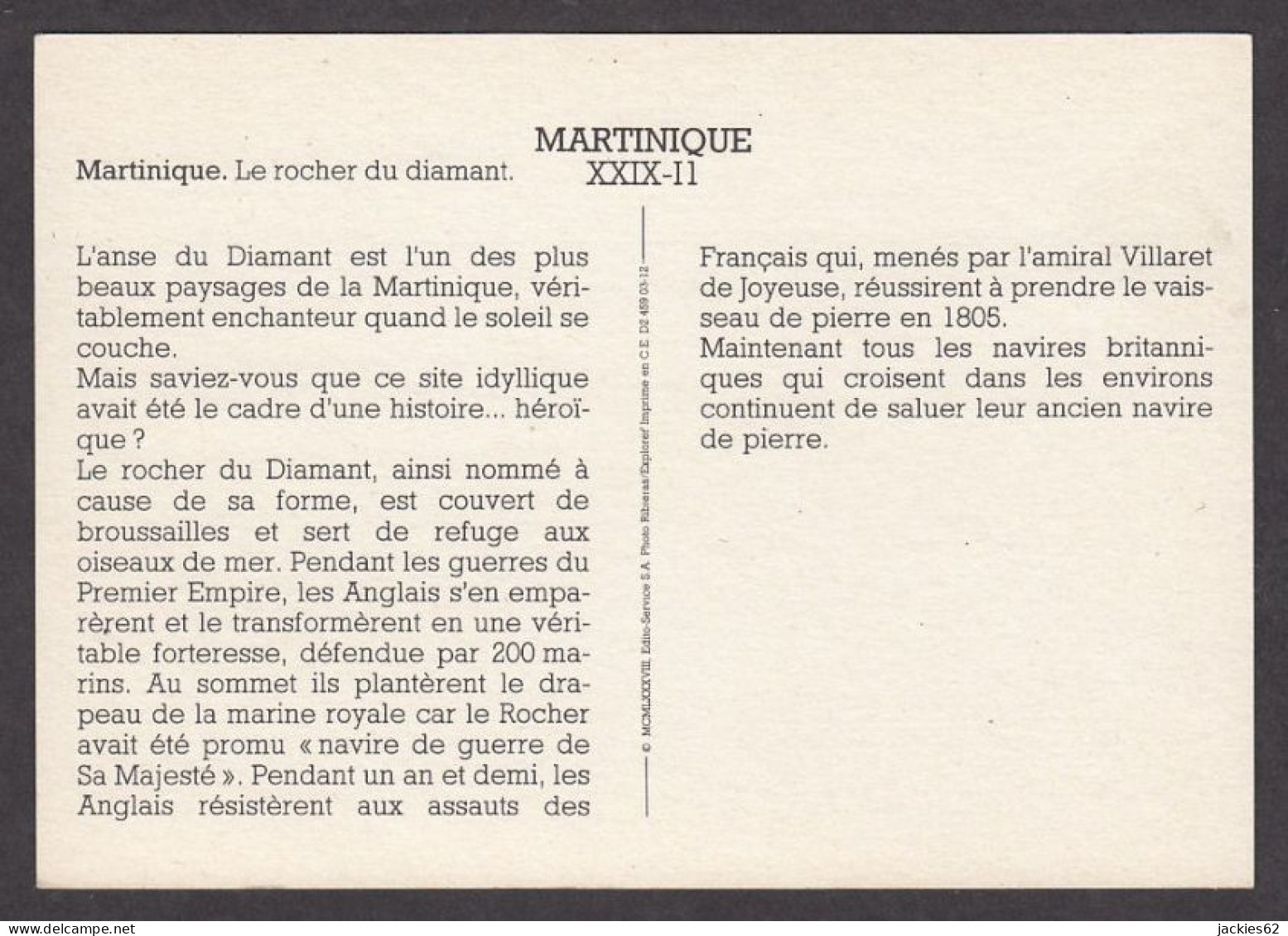 130005/ MARTINIQUE, Le Rocher Du Diamant - Geografía
