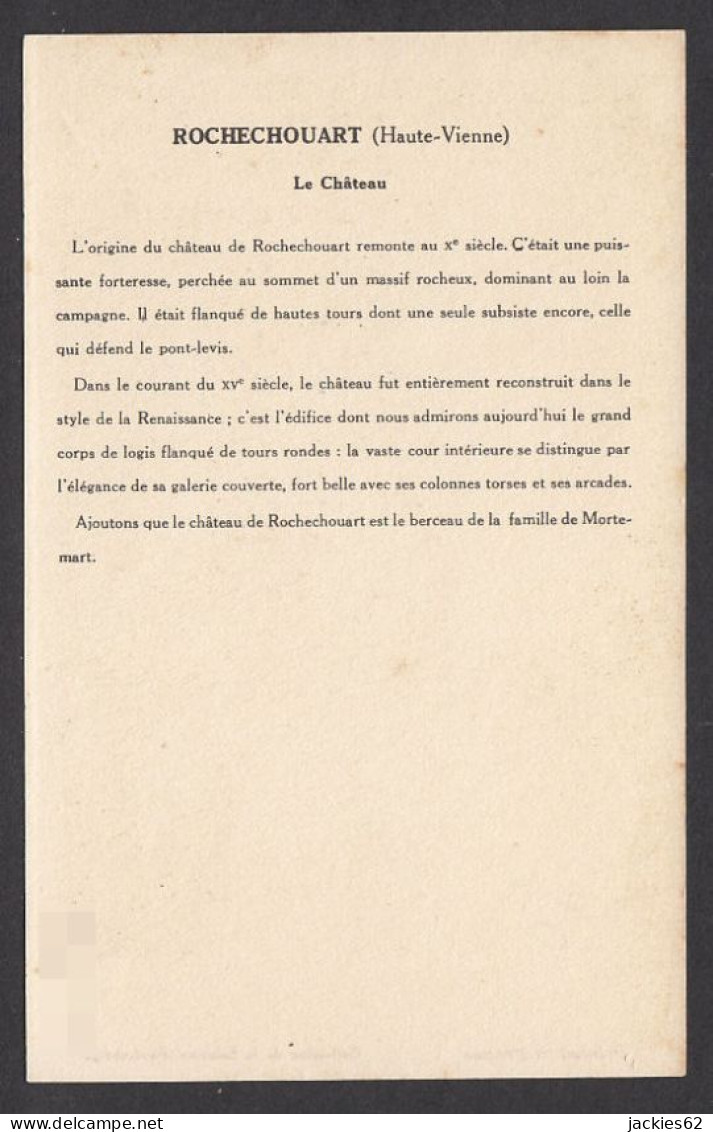 129238/ Château De ROCHECHOUART, Collection De La Solution Pautauberge, 8e. Série - Geographie