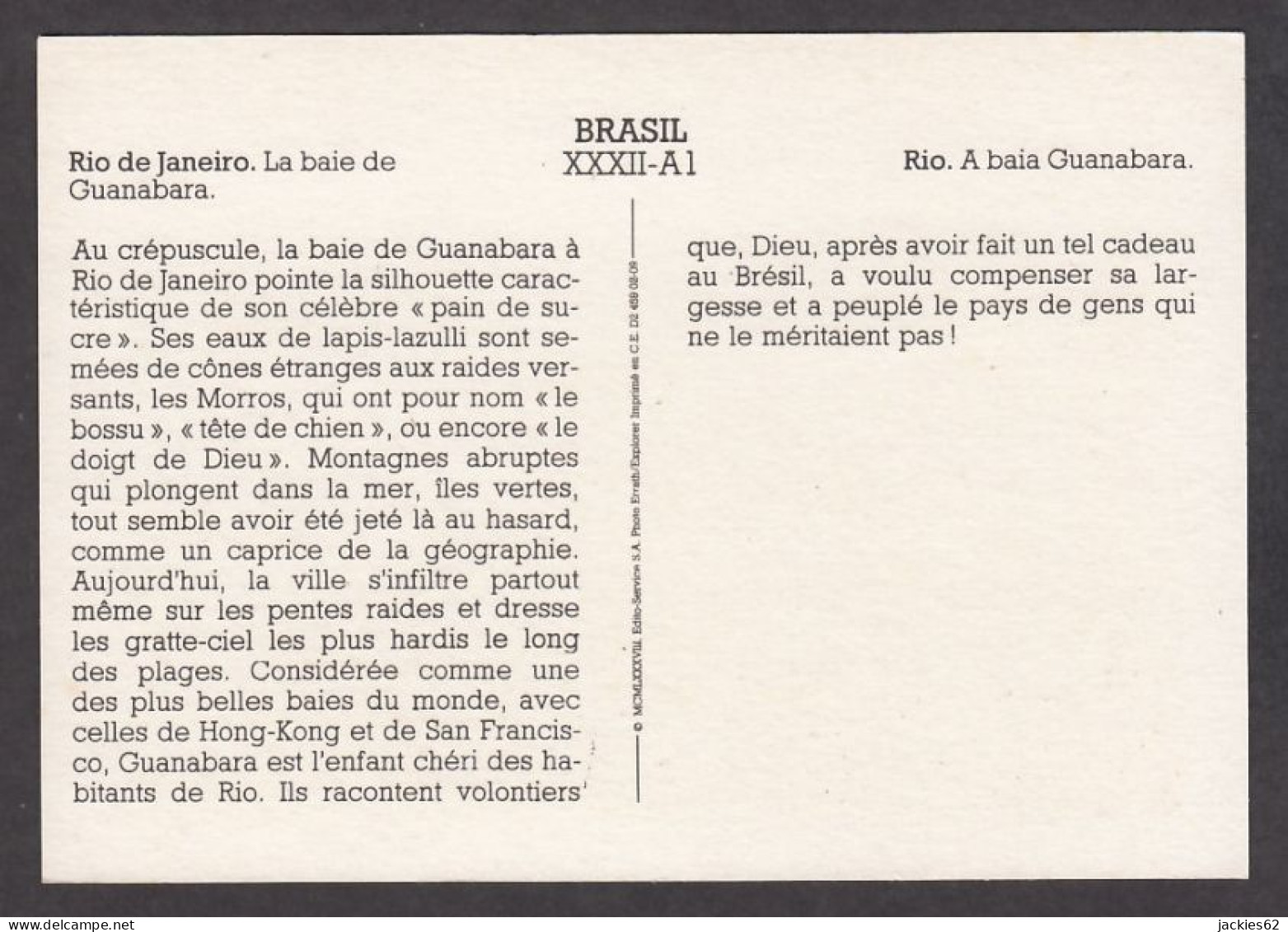 129993/ BRESIL, Rio De Janeiro, La Baie De Guanabara - Aardrijkskunde