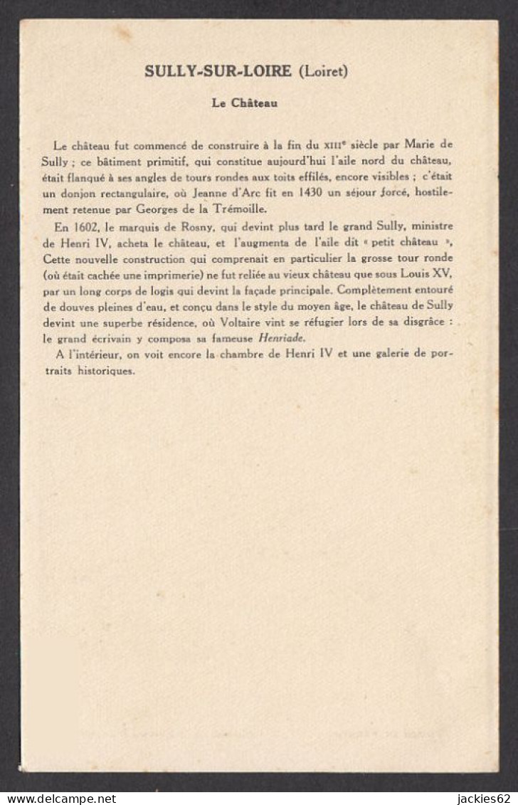 129234/ Château De SULLY-SUR-LOIRE, Collection De La Solution Pautauberge, 7e. Série - Geographie