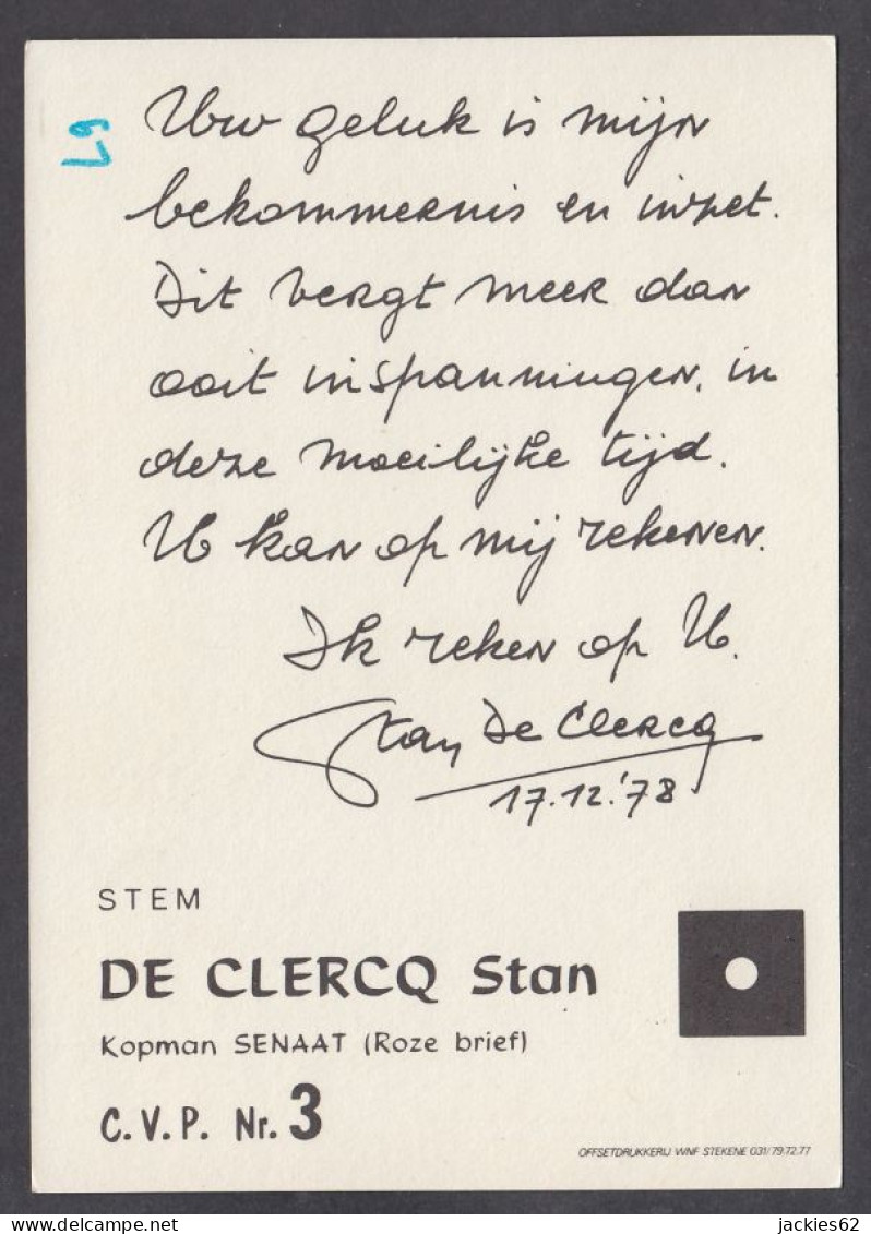 121368/ CVP, Stan DE CLERCQ - Parteien & Wahlen