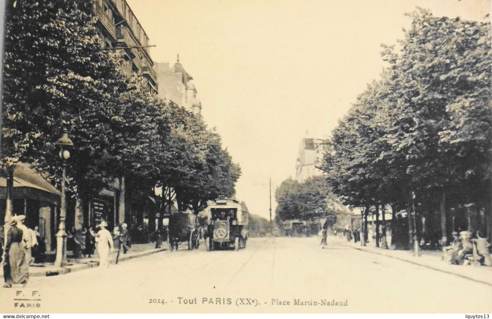 CPA. [75] > TOUT PARIS > N°2024 - Place Martin-Nadaud - (XXe Arrt.) - Edit. F. Fleury - TBE - Paris (20)