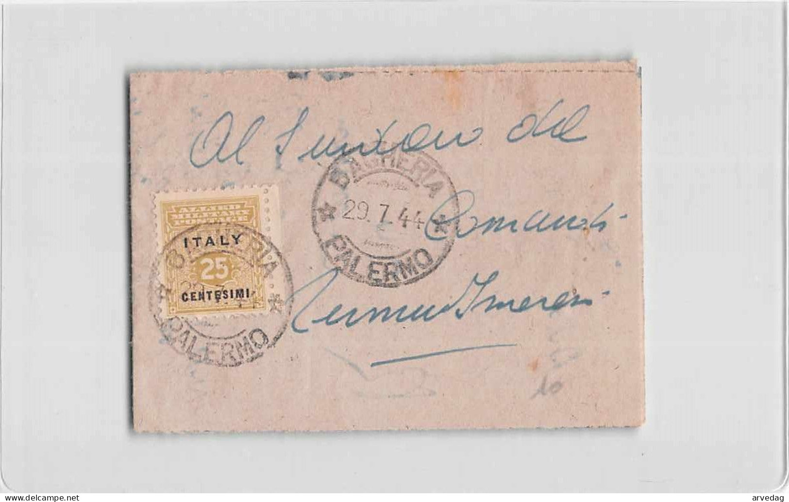 16406 01 ALLIED MILITARY POSTAGE STAMP - BAGHERIA X TERMINI IMERESE - Anglo-american Occ.: Sicily